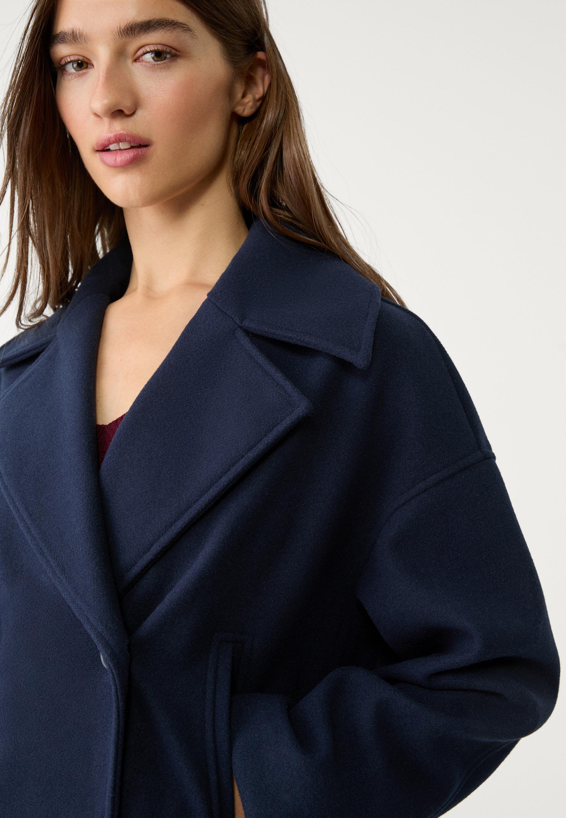 Navy Cropped Peacoat