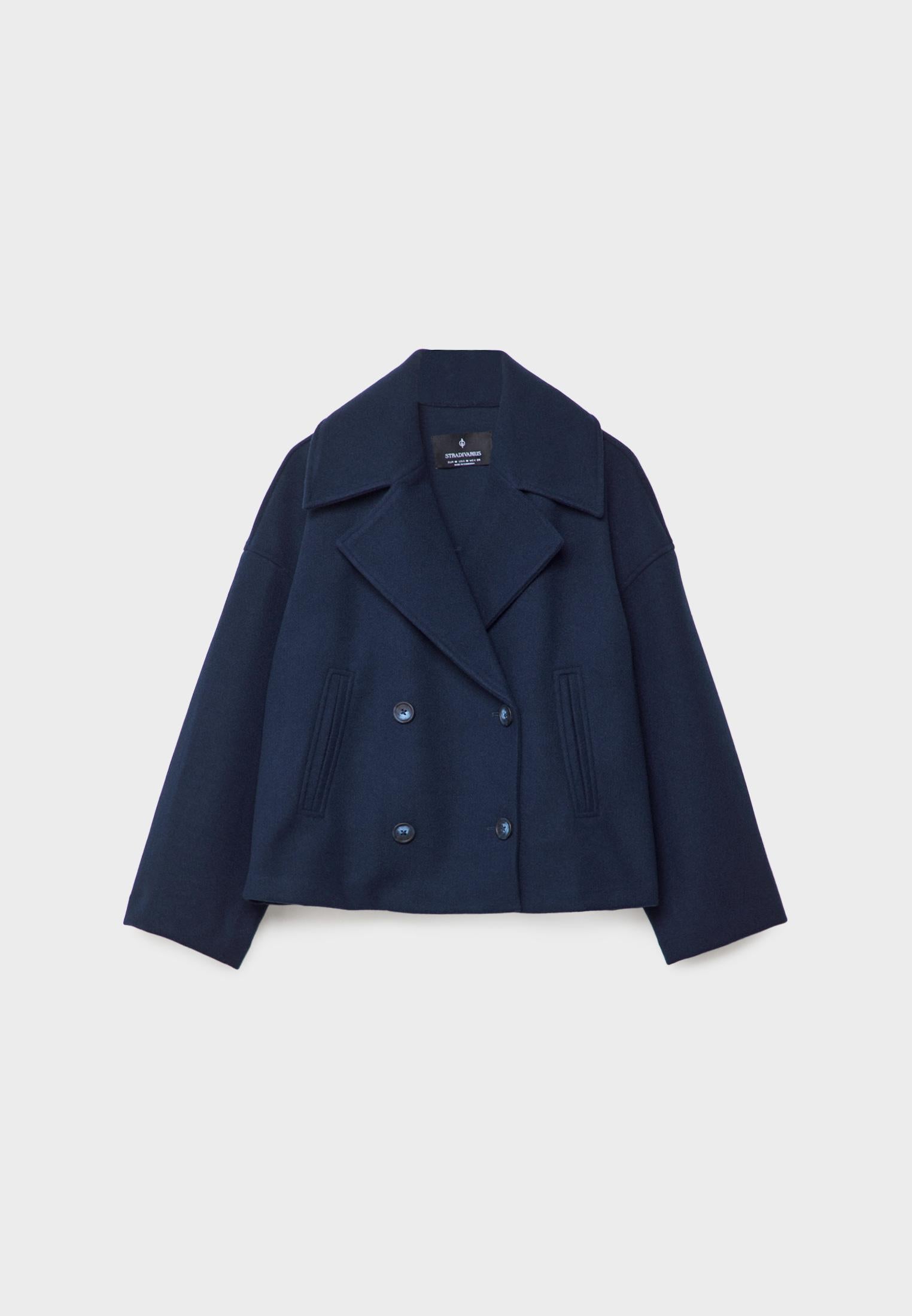 Navy Cropped Peacoat