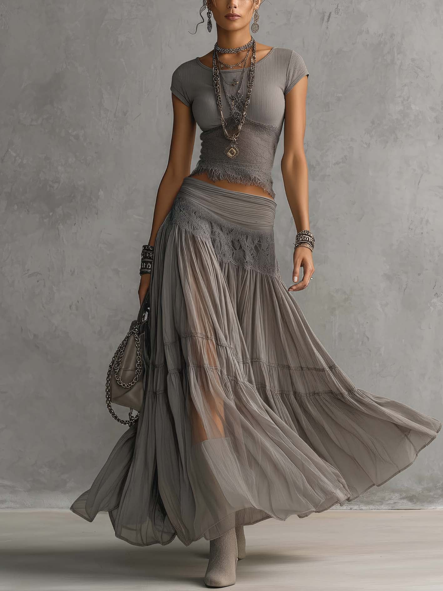 Set con inserti in pizzo Elena