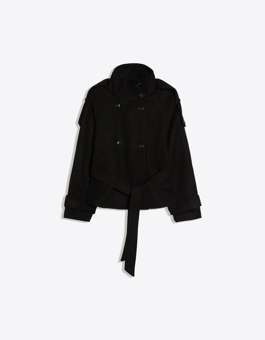 The Noir Belted Wool Coat