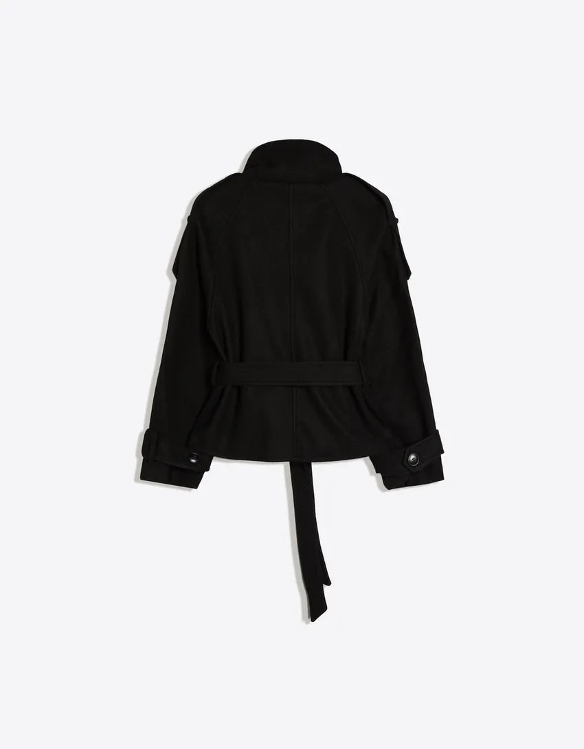 The Noir Belted Wool Coat