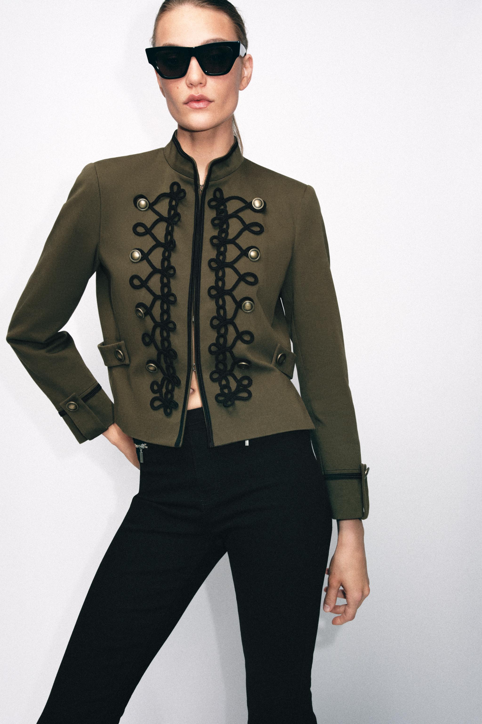Blazer Jacket With Shoulder Pads