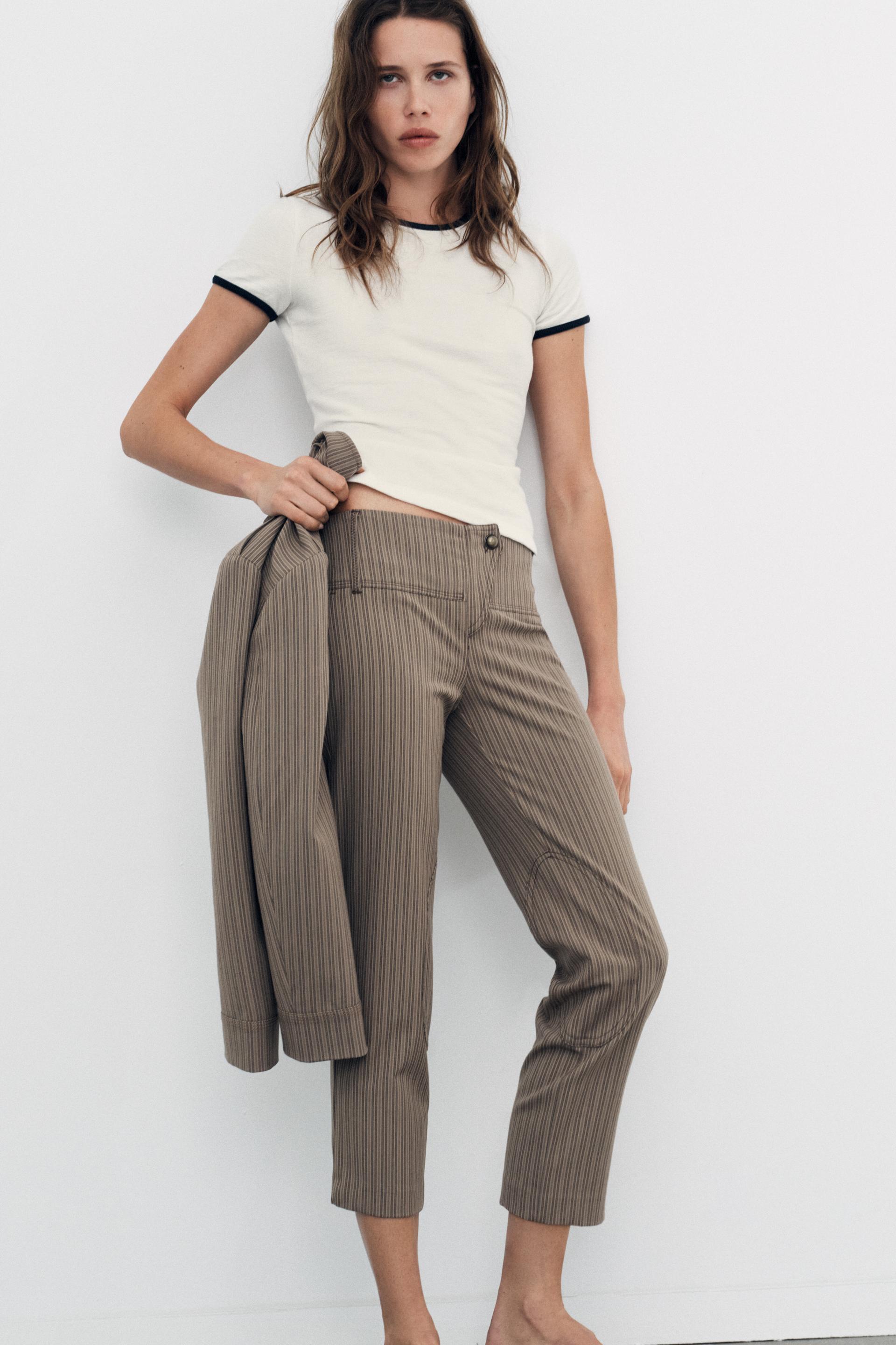Pinstriped Capri Pants
