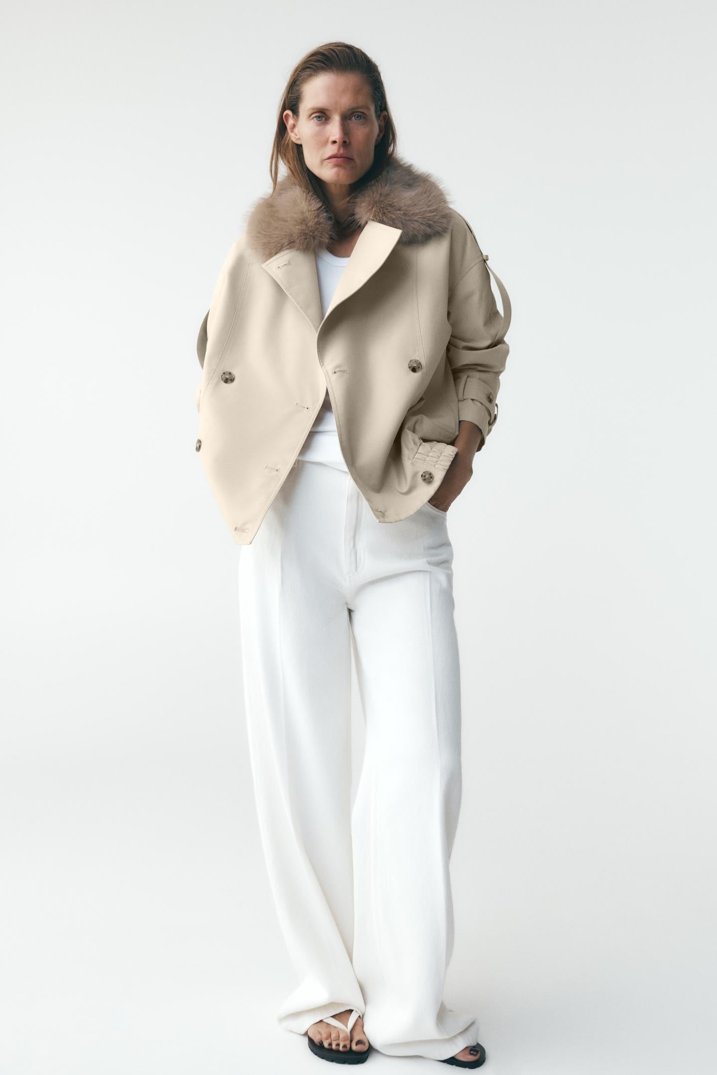 Sarai Beige Trench Coat