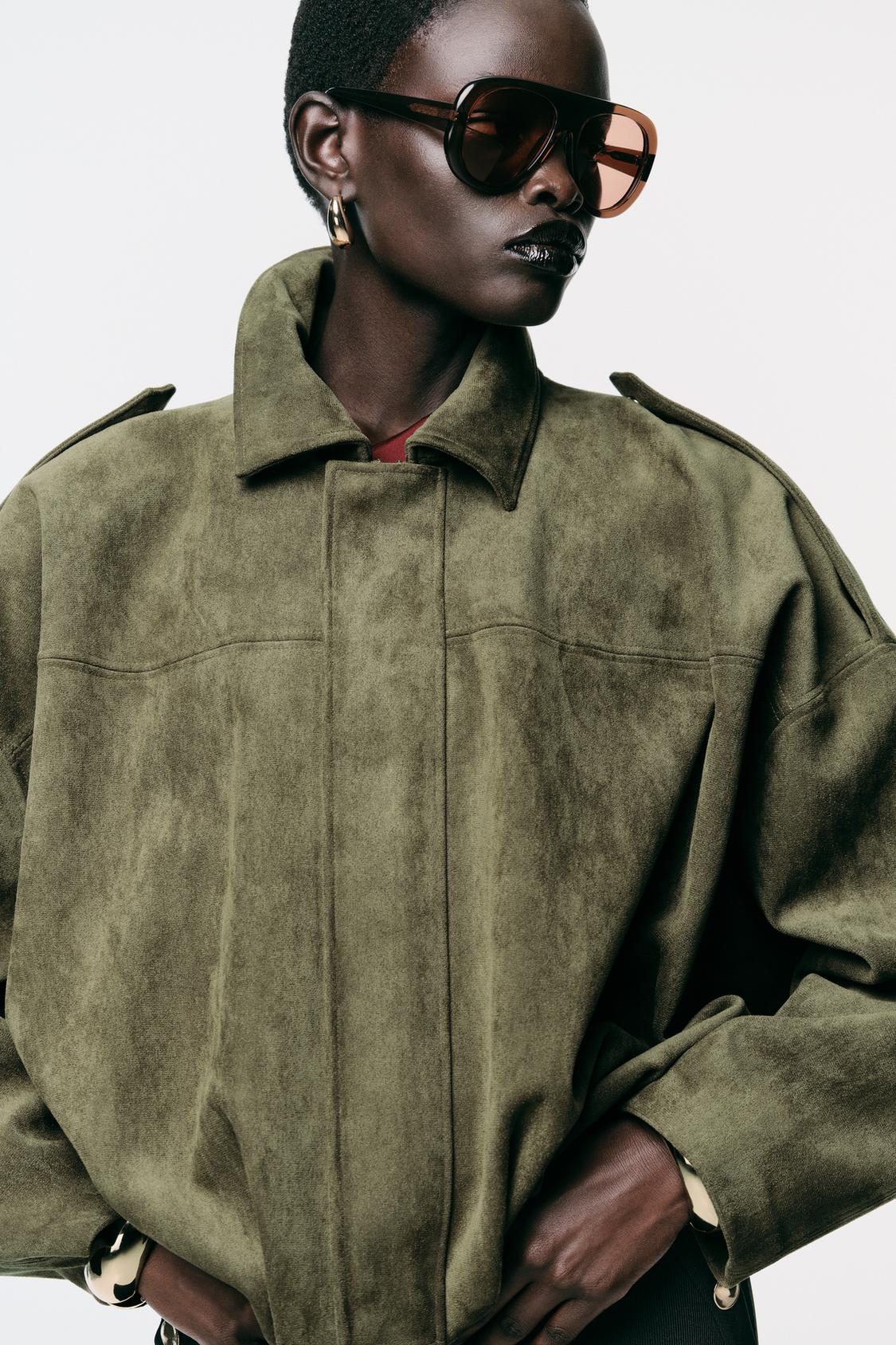 Suede Olive Bomber Jacket