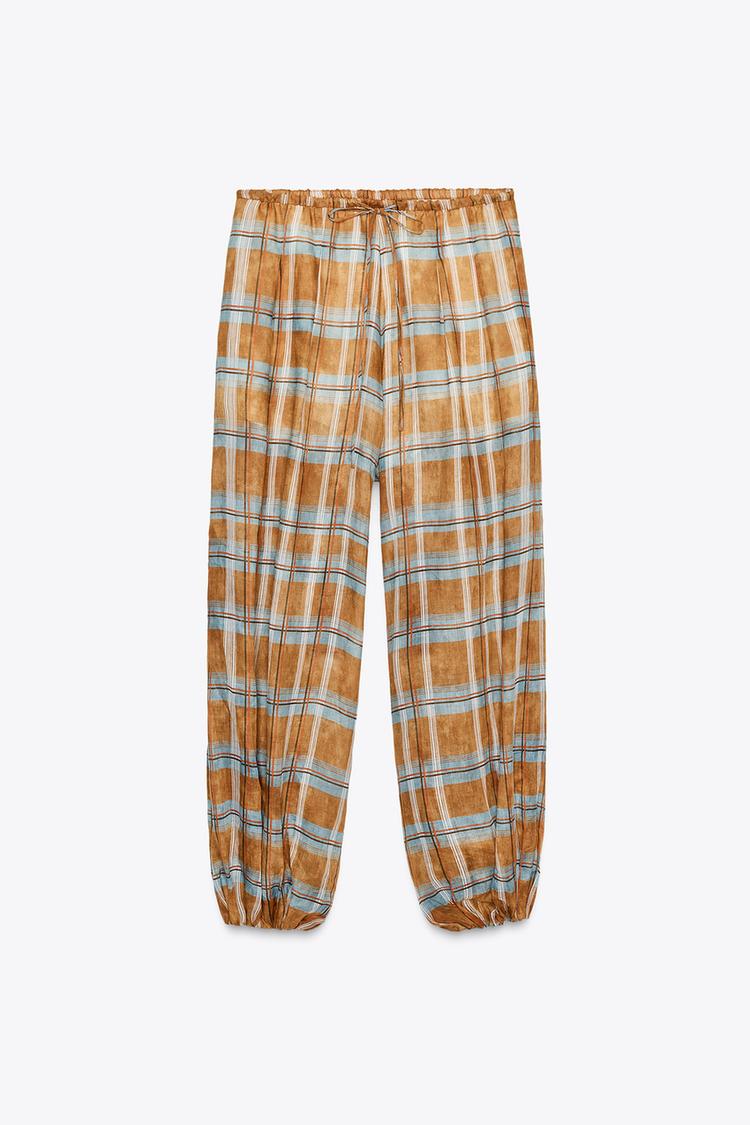 Golden Horizon Plaid Trousers