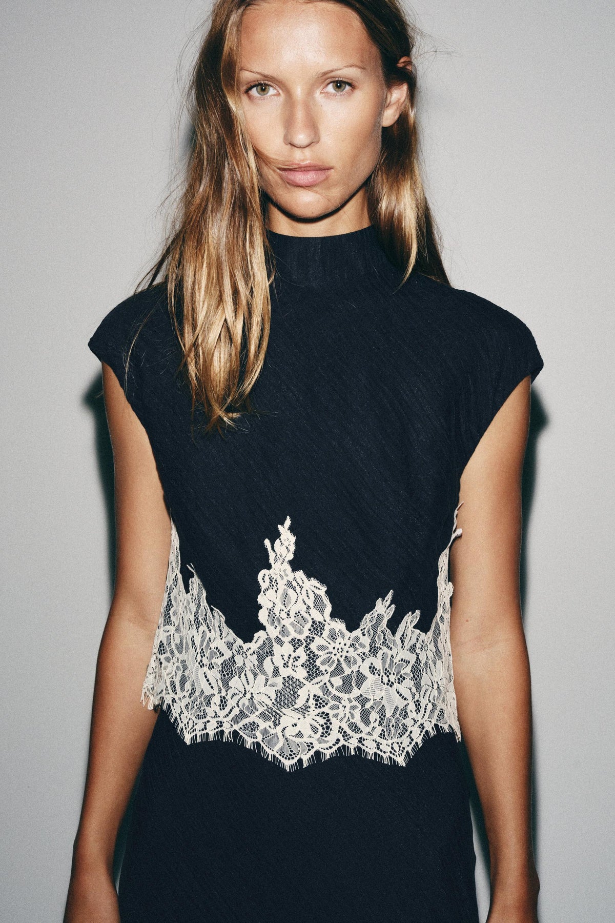 Noire Lace Peplum Top