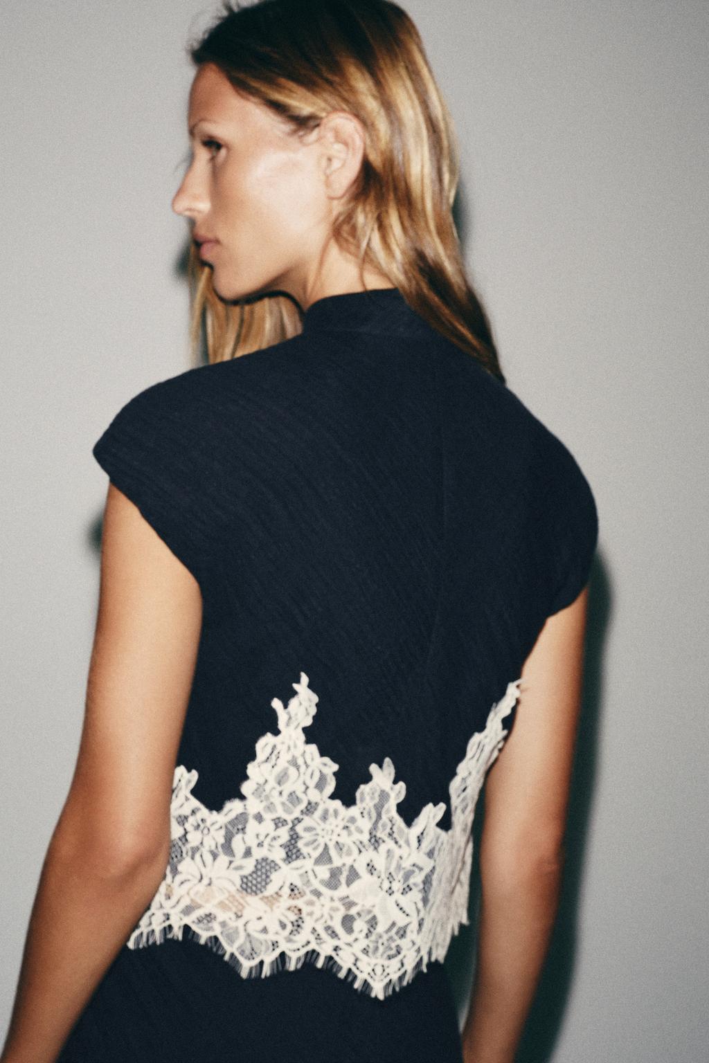 Noire Lace Peplum Top