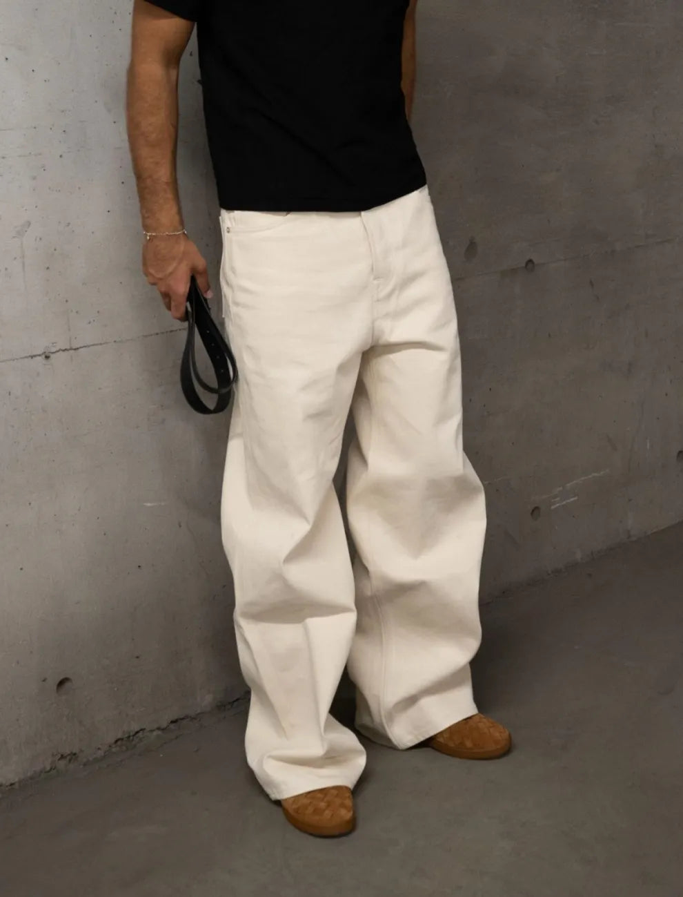 Wide Leg Raw Denim Jeans