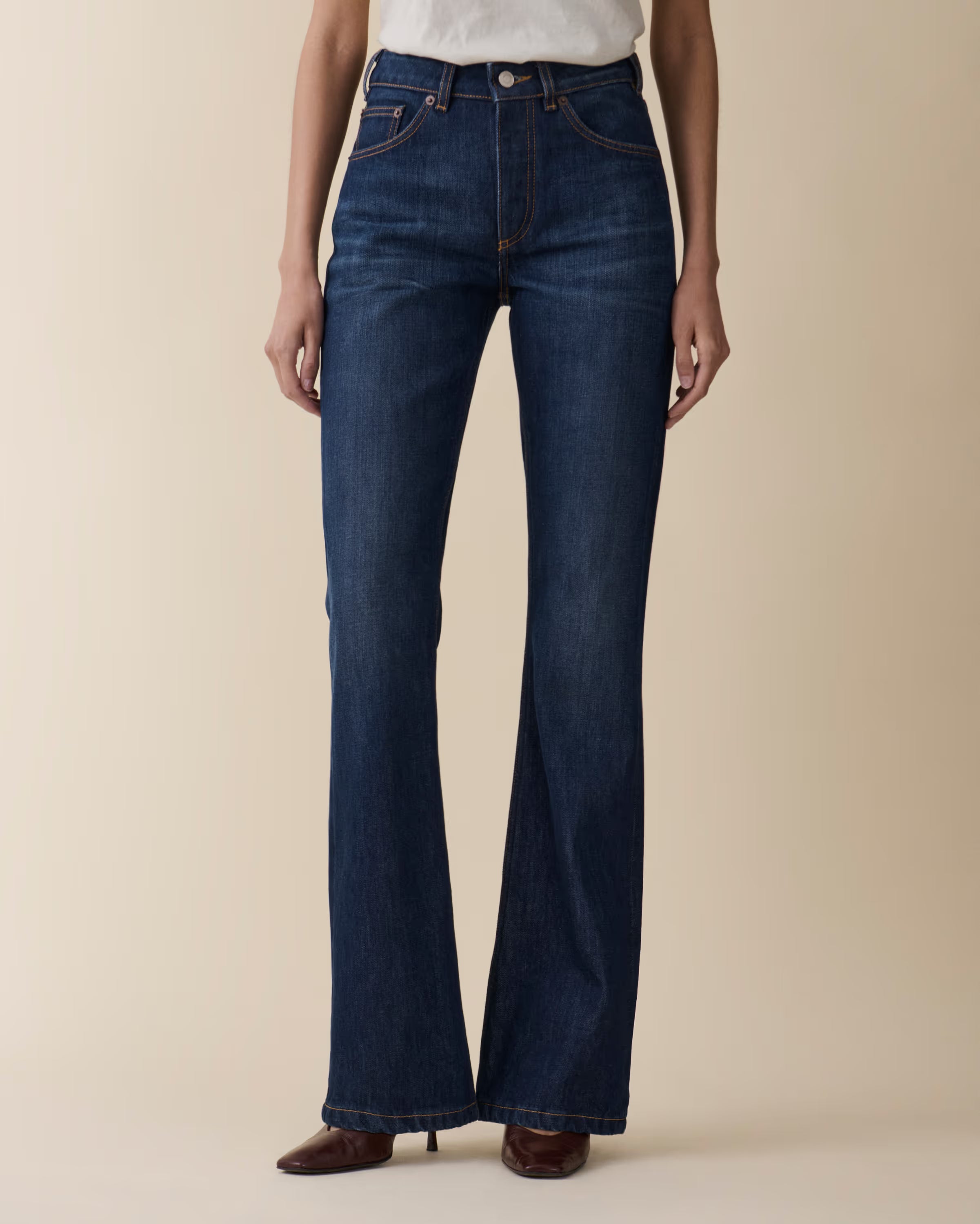 Moda Blue Wide-leg Denim Jeans