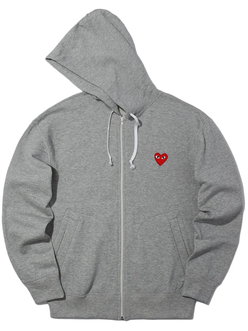 Grey Heart Zip Hoodie