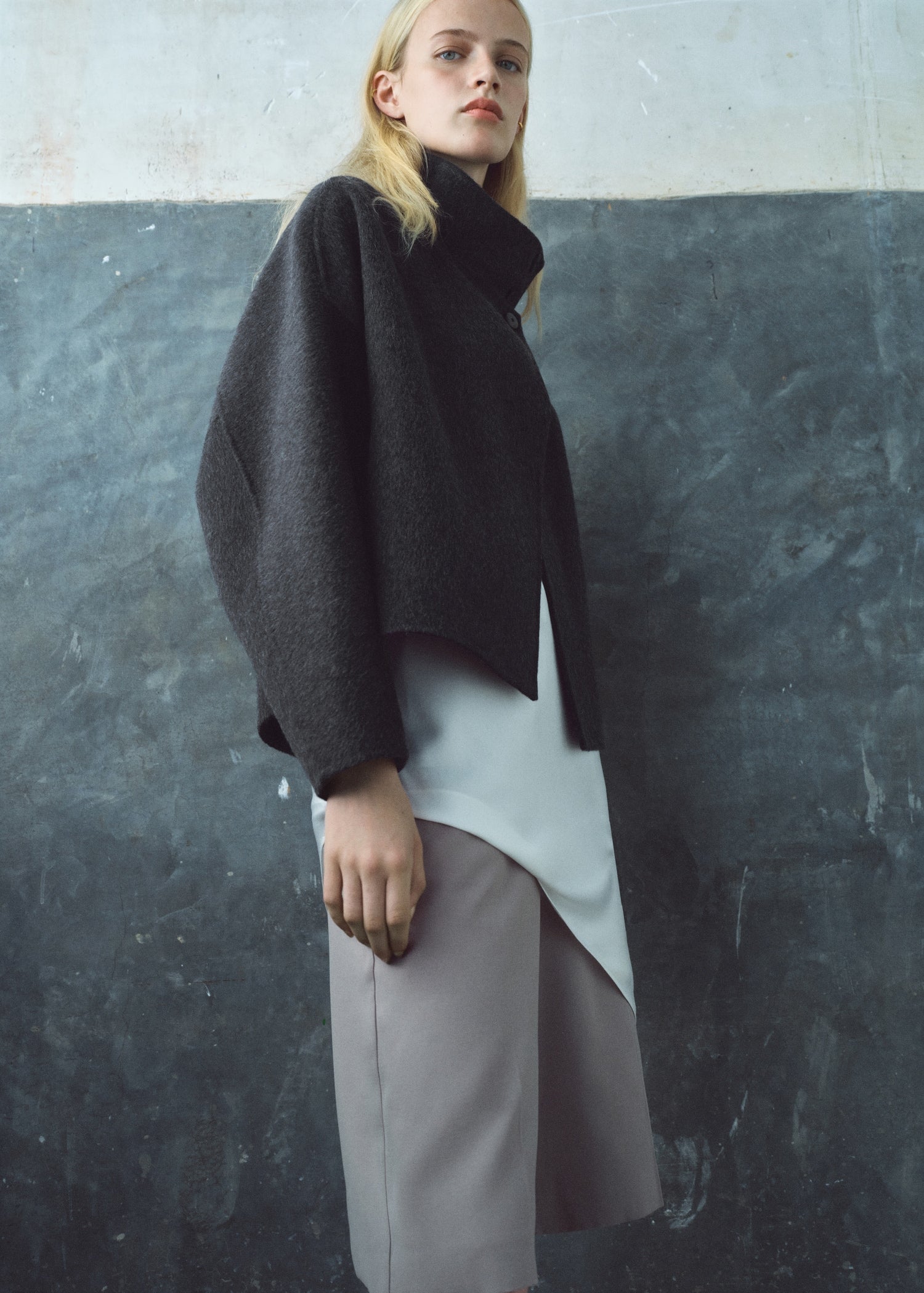 Slate Structure Cropped Jacket