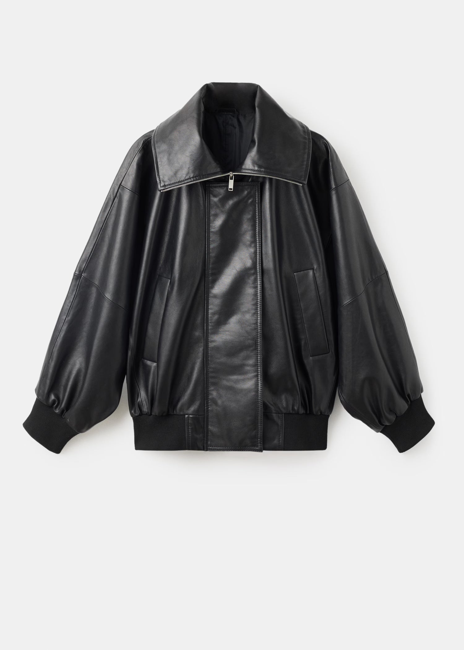 High Collar Leather Jacket