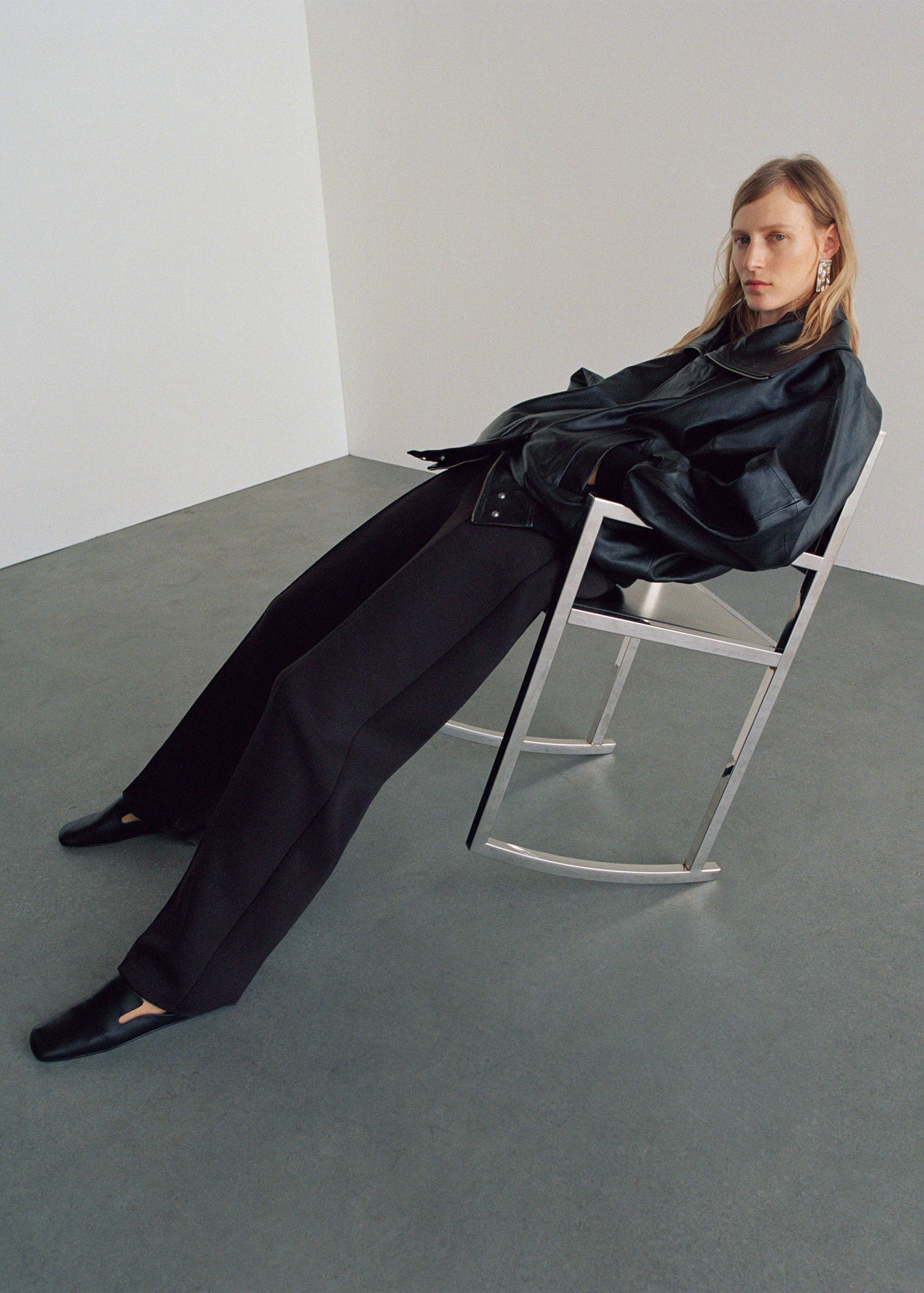 High Collar Leather Jacket