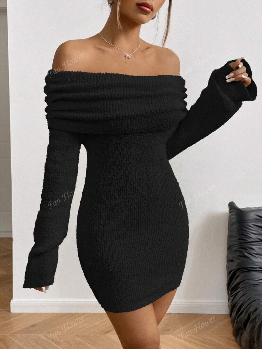 Fluffy Bodycon Mini Dress