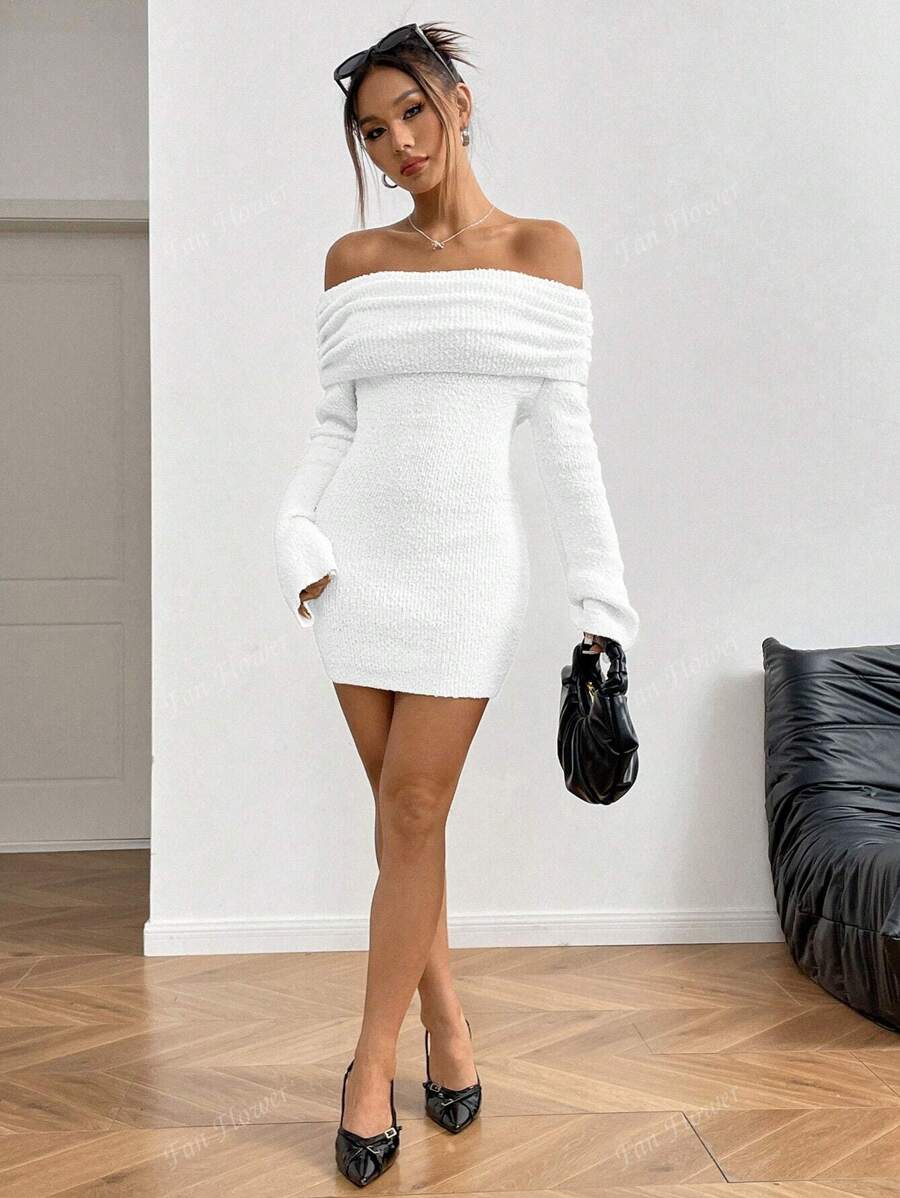 Fluffy Bodycon Mini Dress