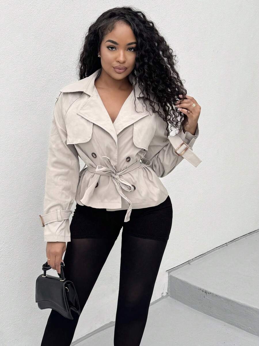 Alexandranx Tie-Waist Trench Coat