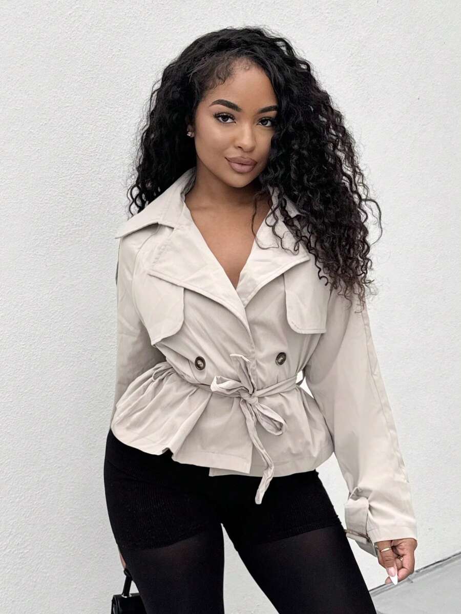 Alexandranx Tie-Waist Trench Coat