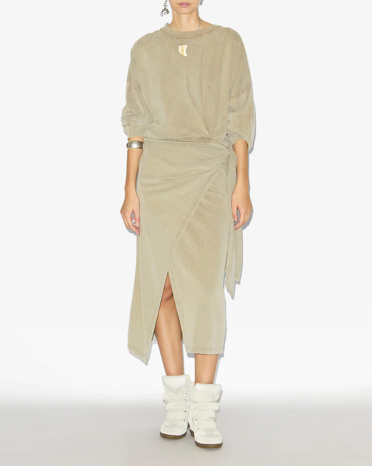 Leather Wedge Sneakers