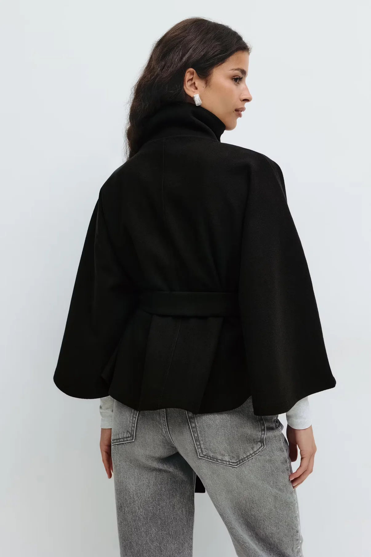 Elegance Belted Cape Coat