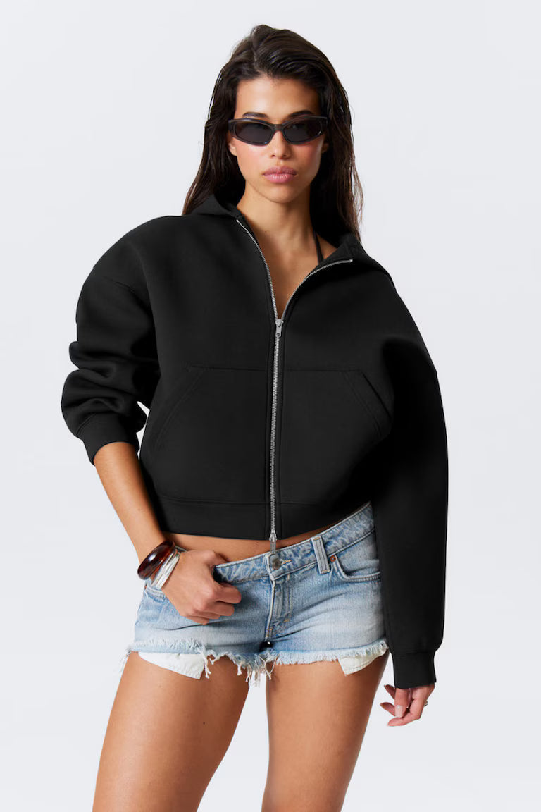 Zip-Up Puff Hoodie