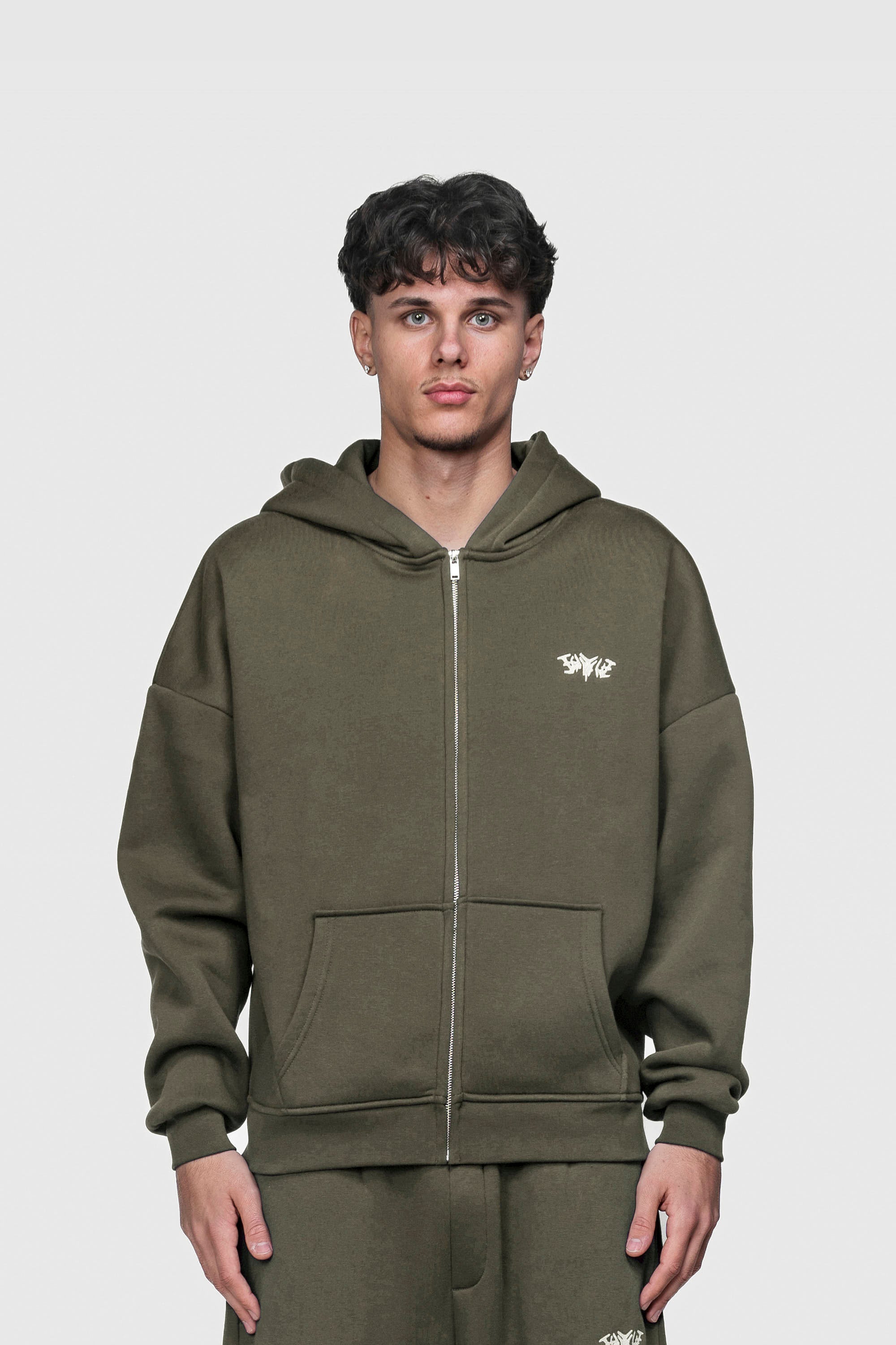 Basic Zipped Olive Set