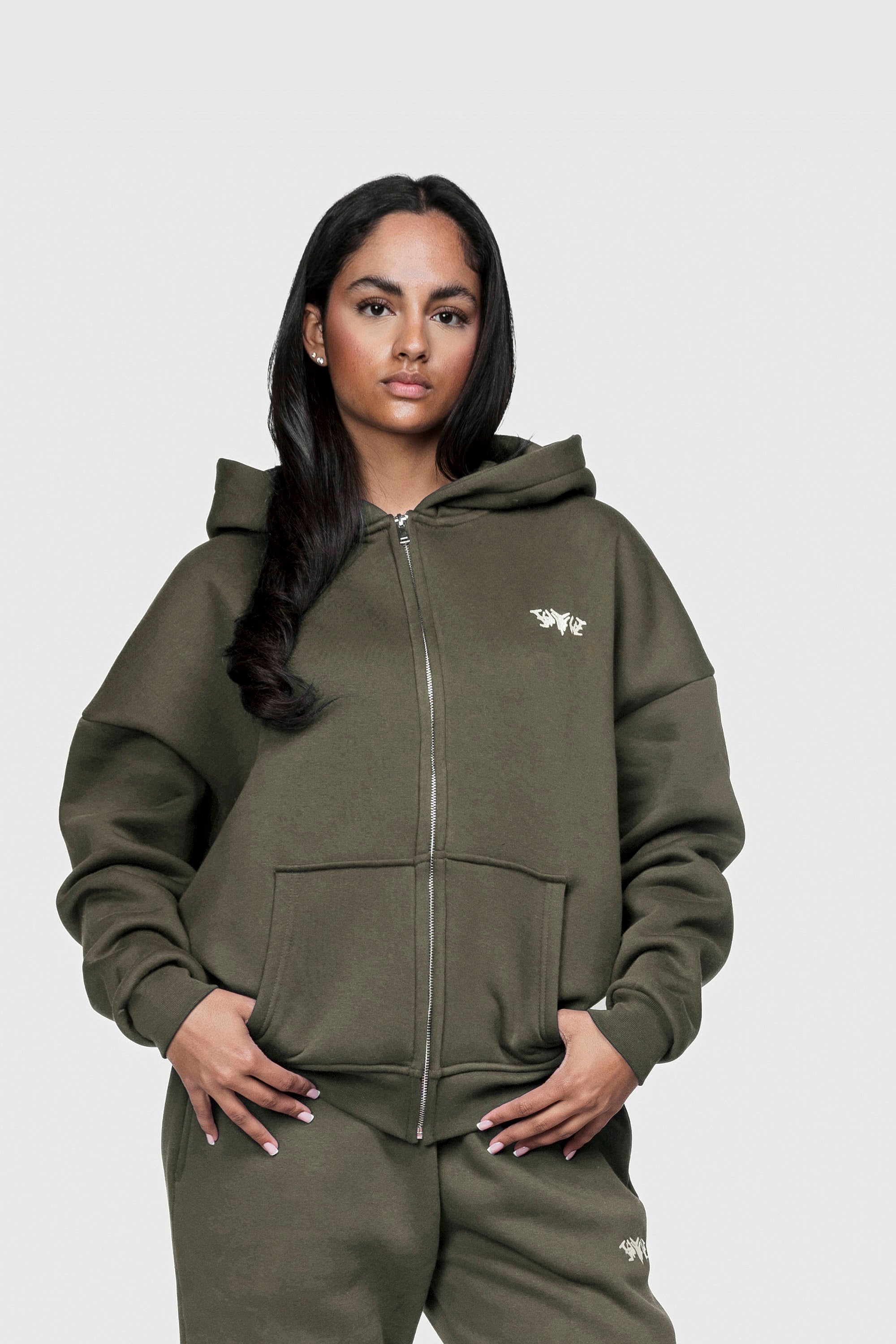 Basic Zipped Olive Set