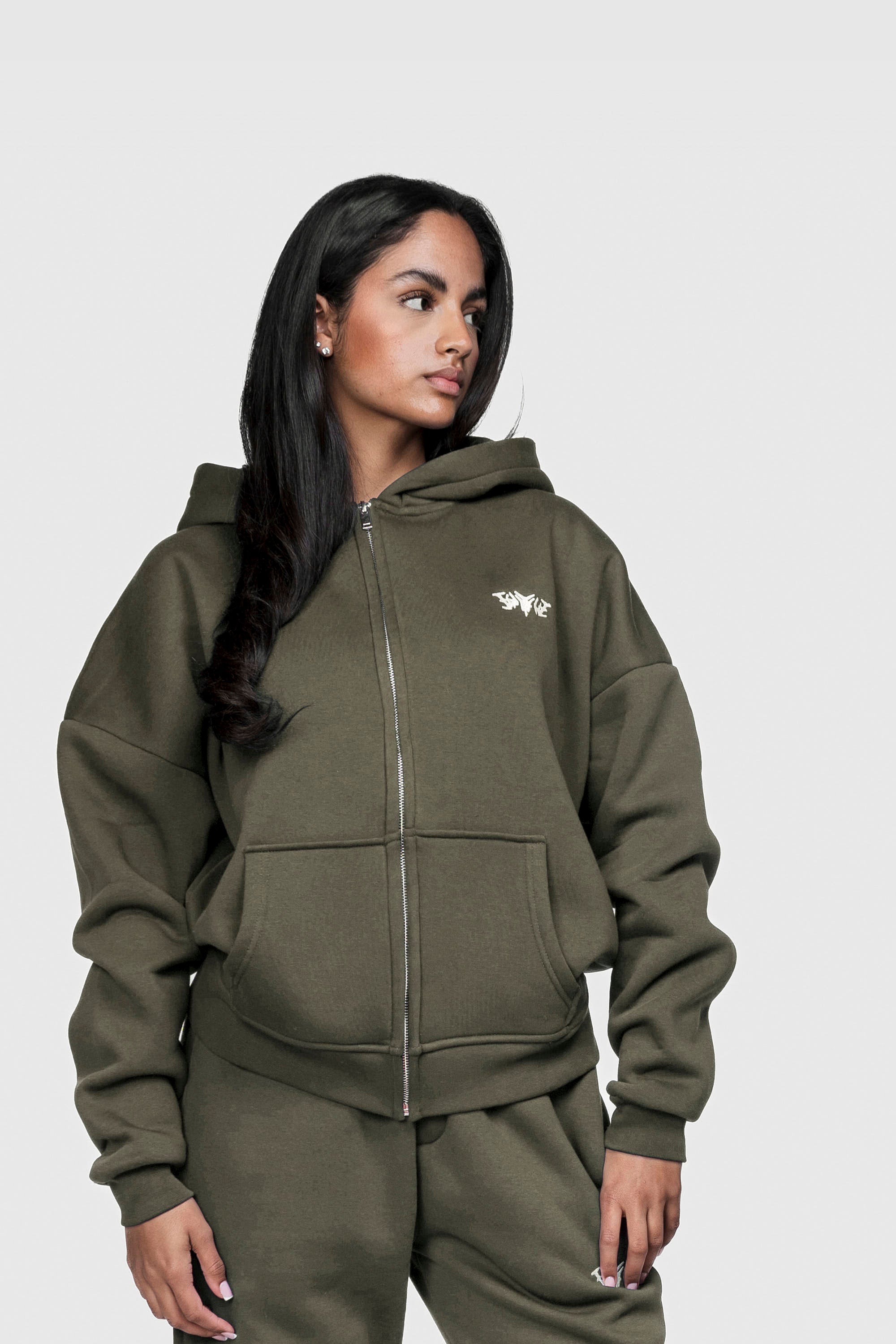 Basic Zipped Olive Set