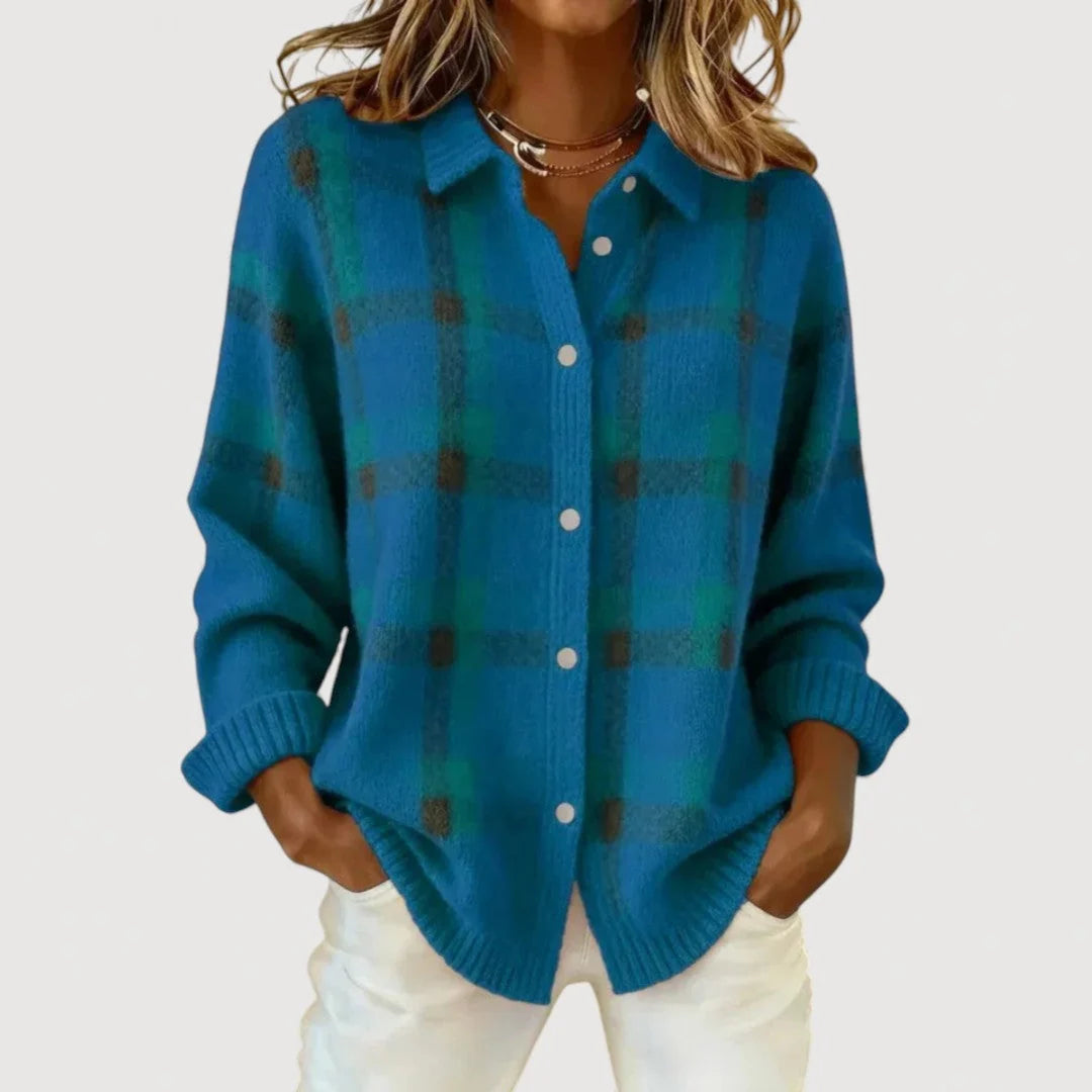 Clara | Checkered Knit Cardigan