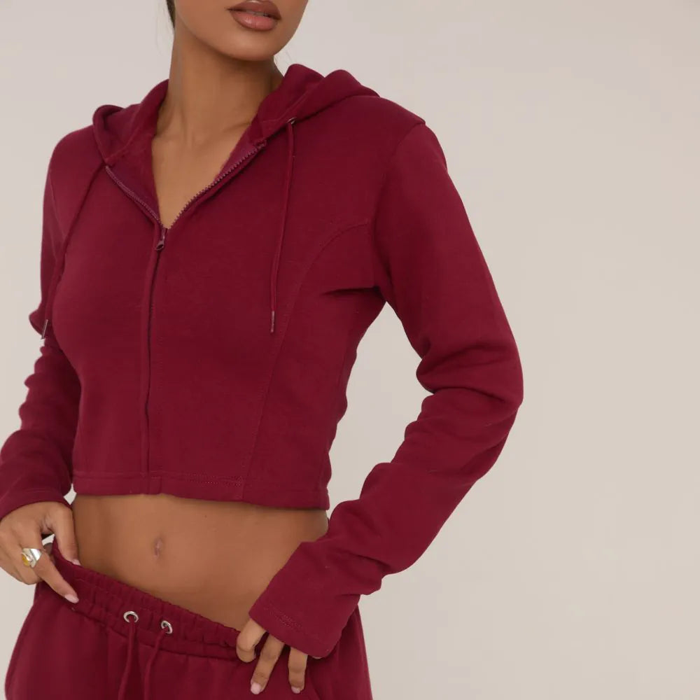 Burgundy Full-Zip Hoodie