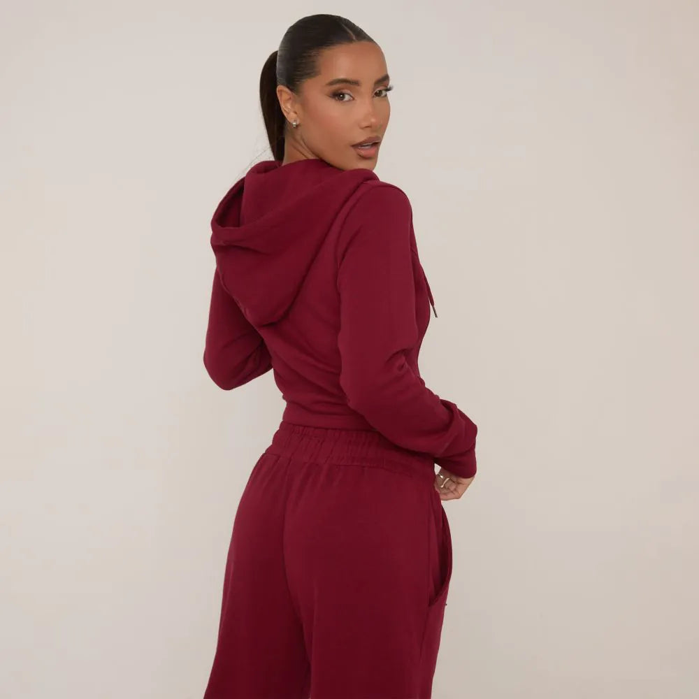 Burgundy Full-Zip Hoodie