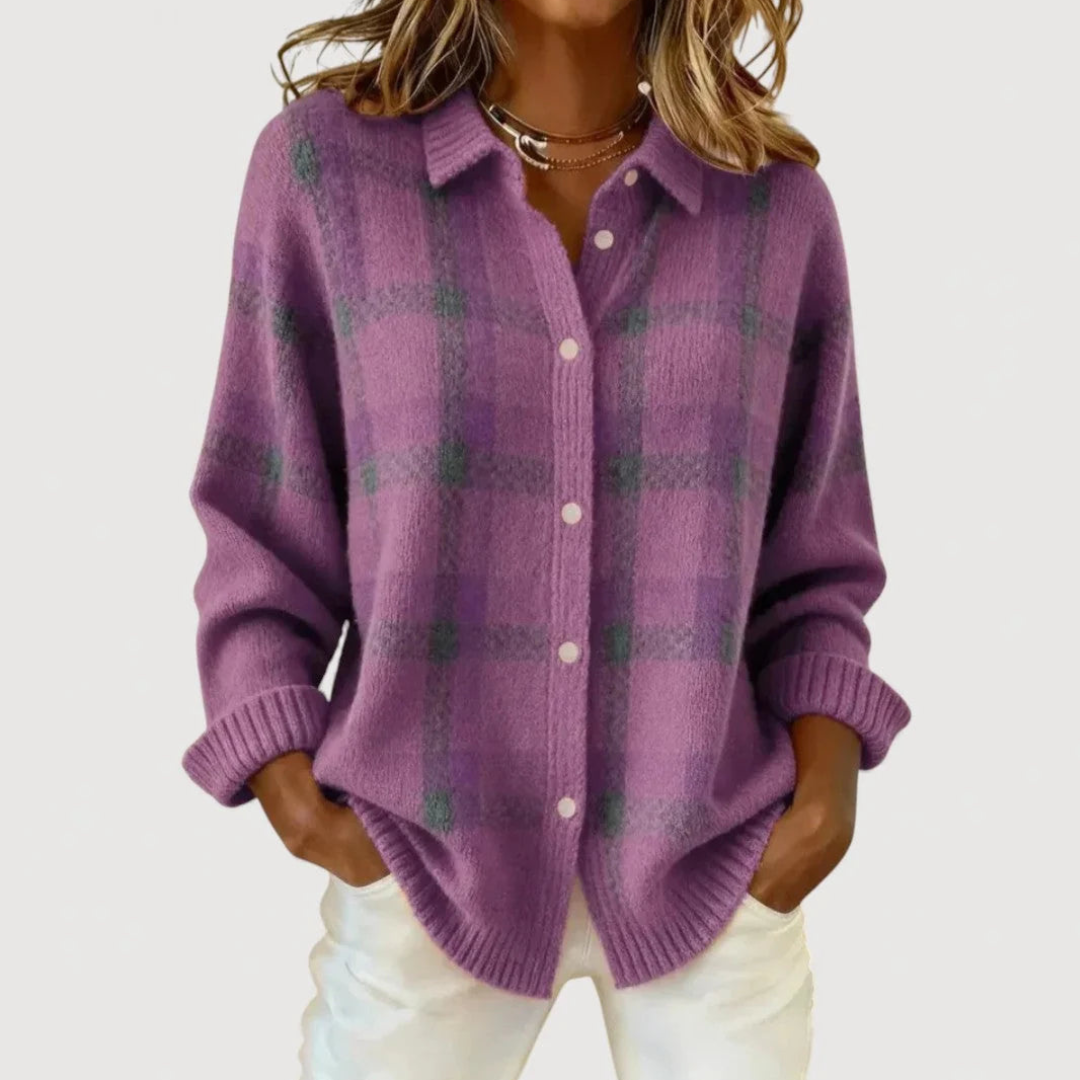 Sofia | Checkered Knit Cardigan