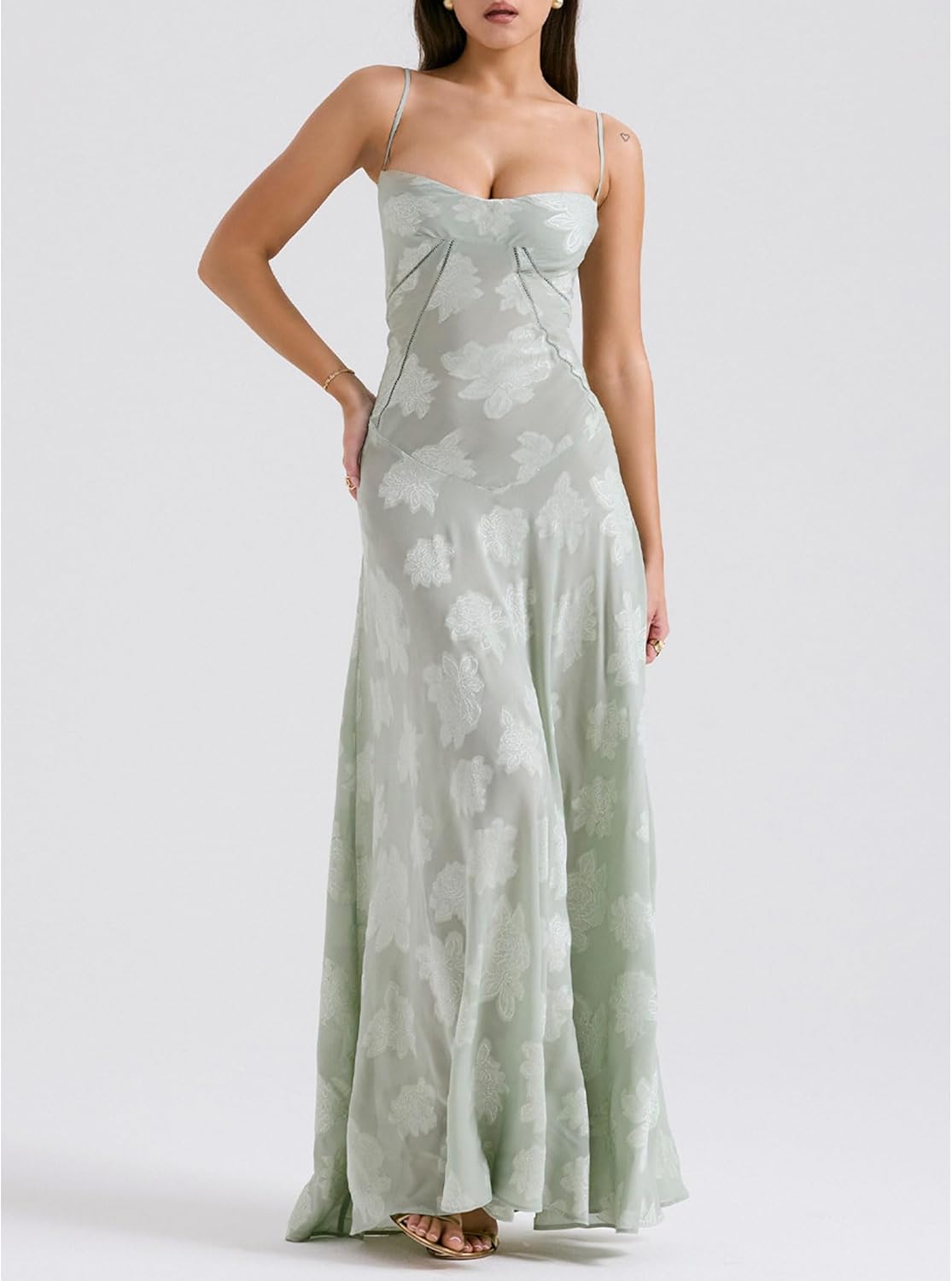 Ethereal Rose Satin Midi Dress