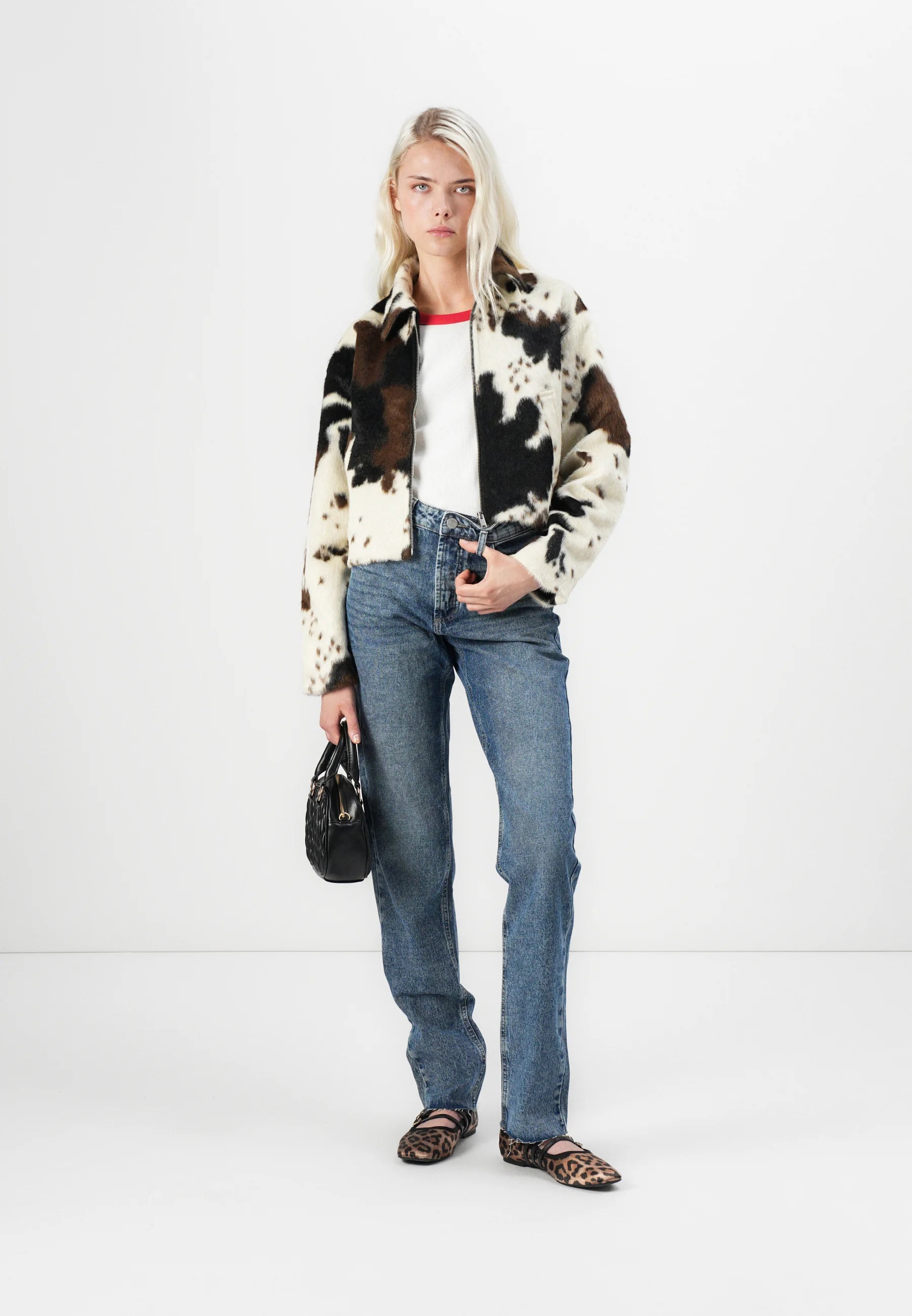 Print Faux Light Jacket