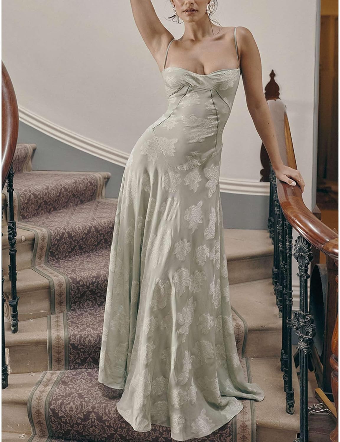 Ethereal Rose Satin Midi Dress