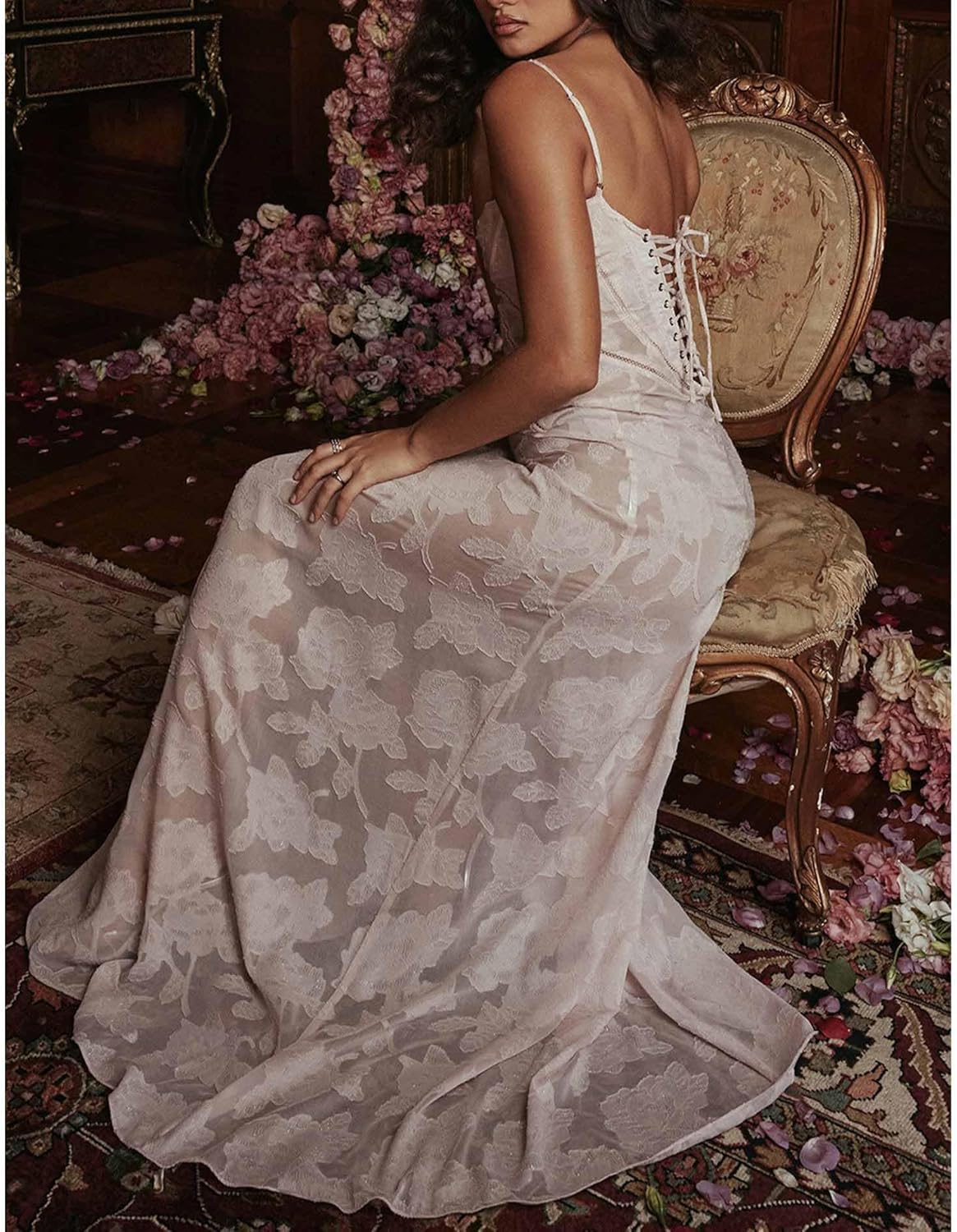 Ethereal Rose Satin Midi Dress