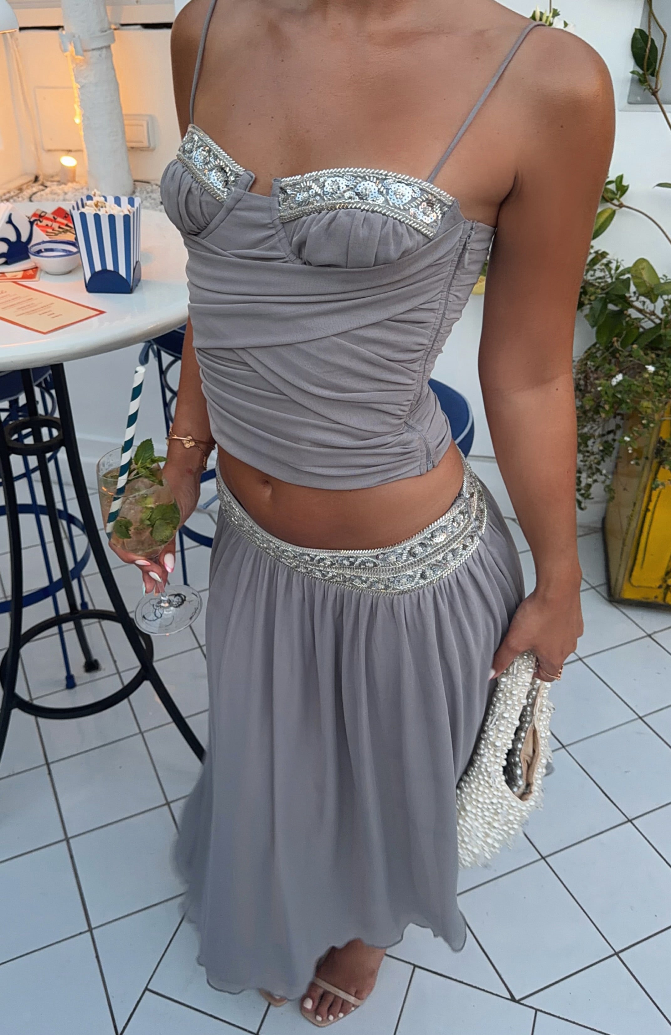 Dove Elegance Midi Skirt