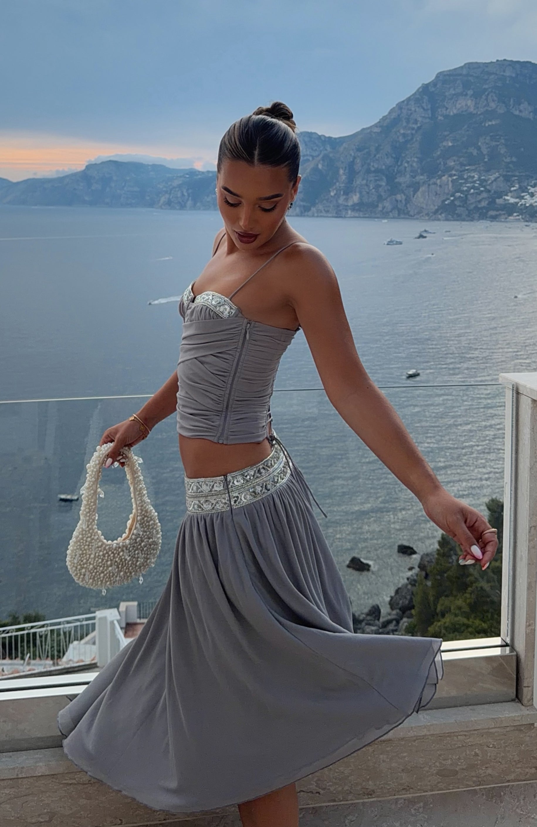 Dove Elegance Midi Skirt