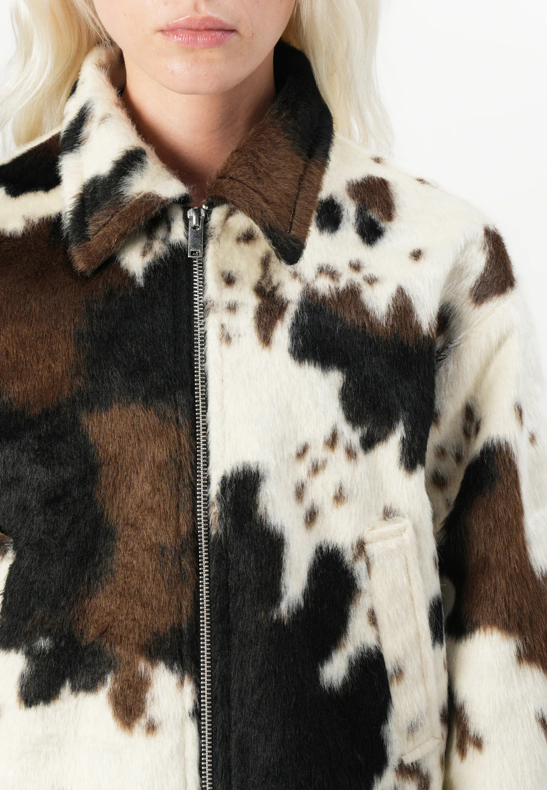 Print Faux Light Jacket