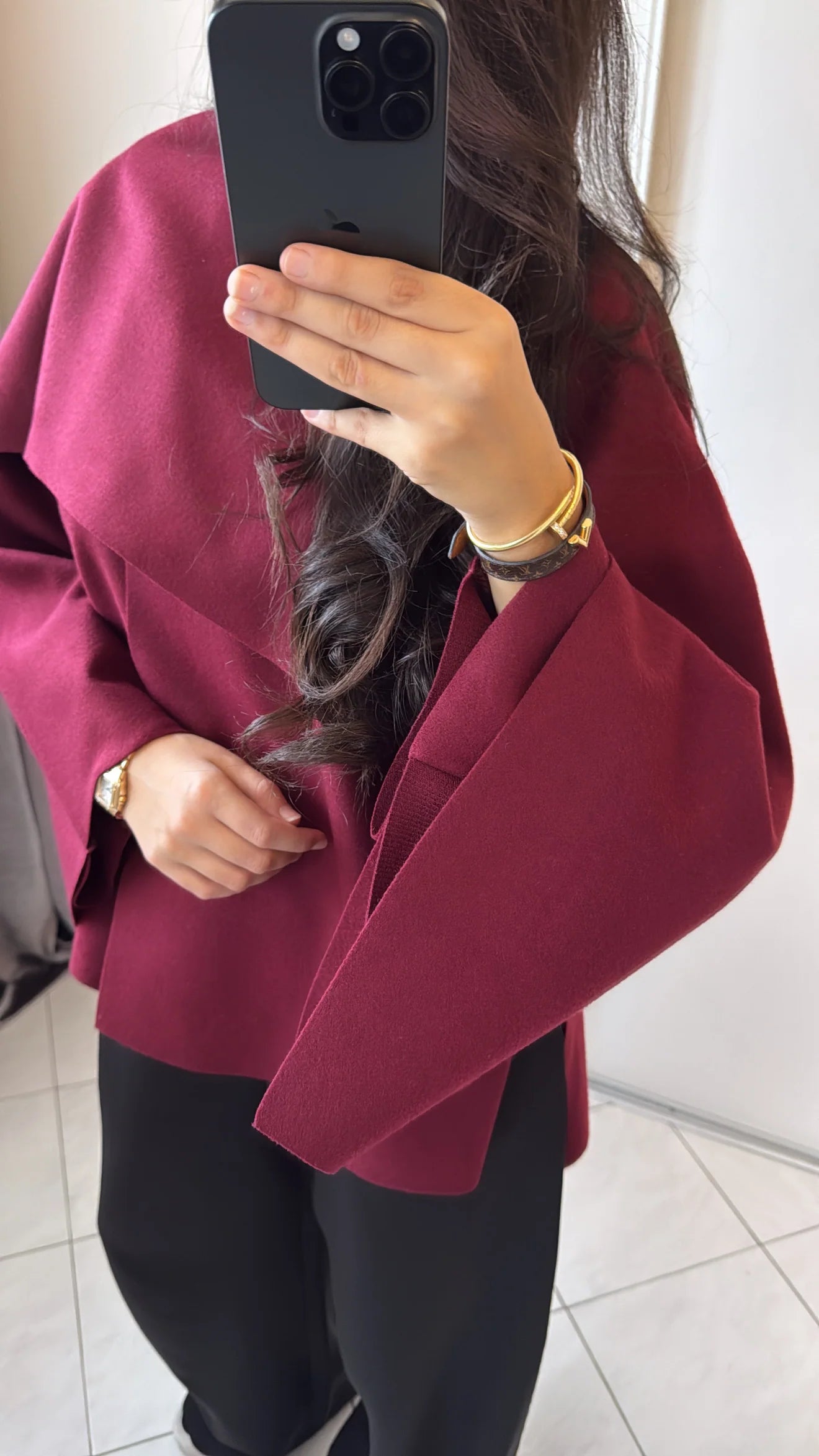 Wine Cape Coat