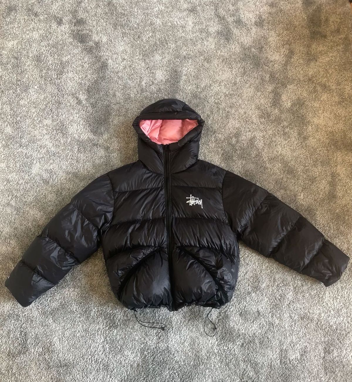 Black Stüssy Puffer Jacket