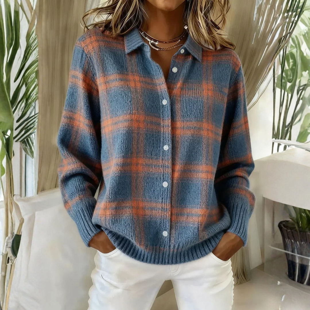 Grazia | Checked Knitted Cardigan
