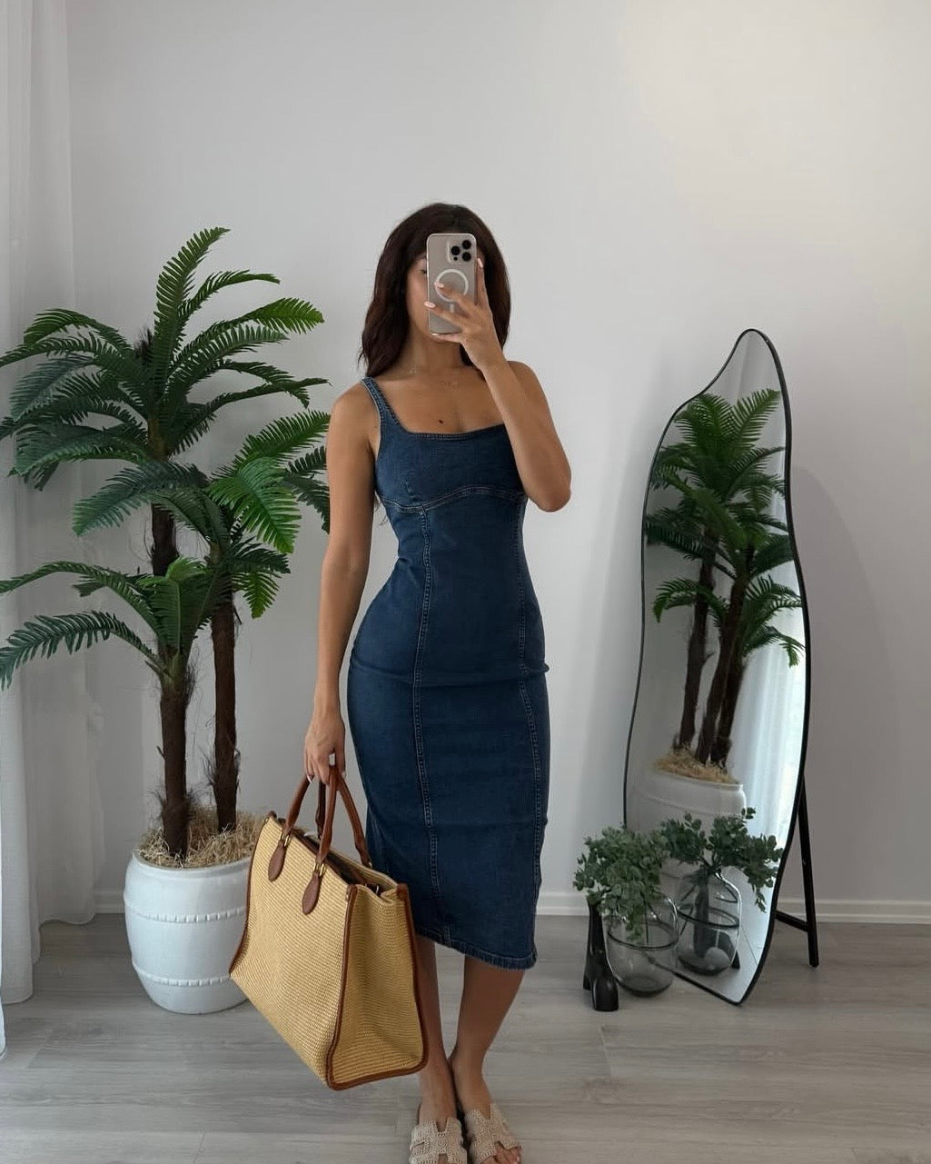 Abito midi in denim Midnight