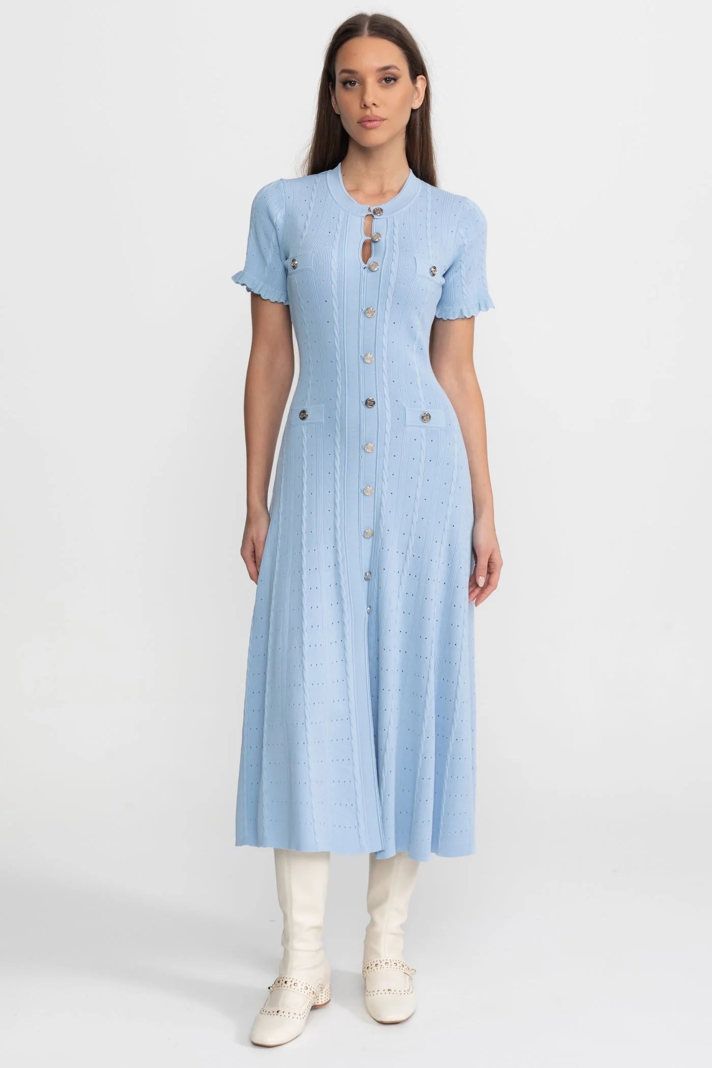 Celeste Button Midi Dress