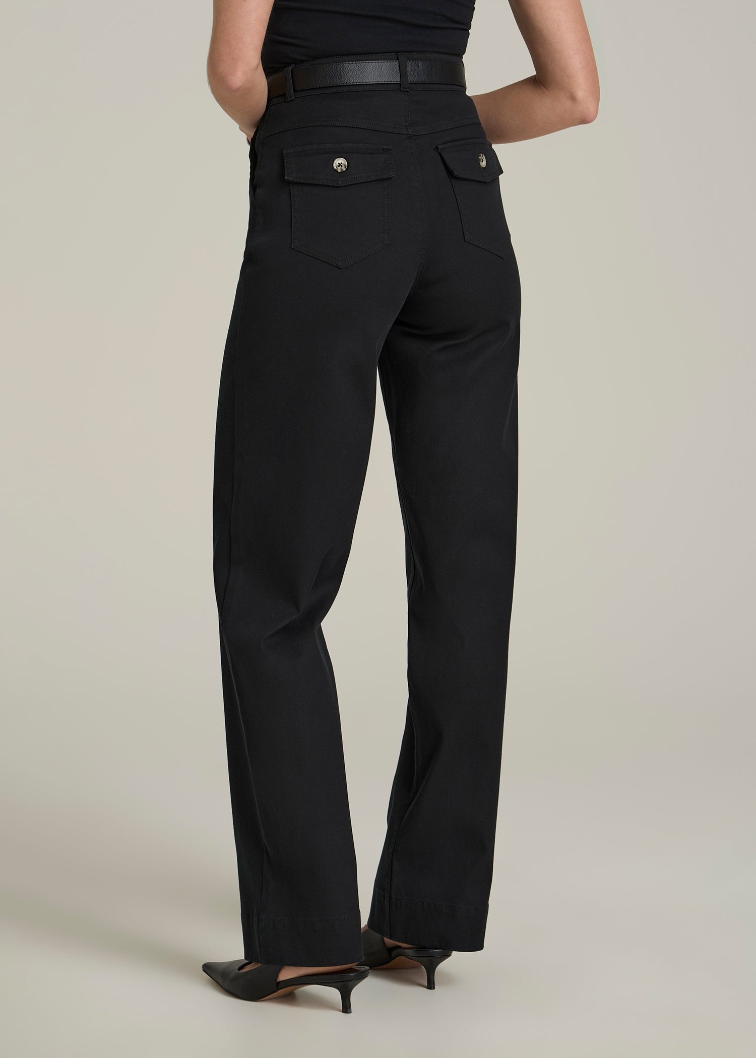 Stretched Wide Leg Trousers