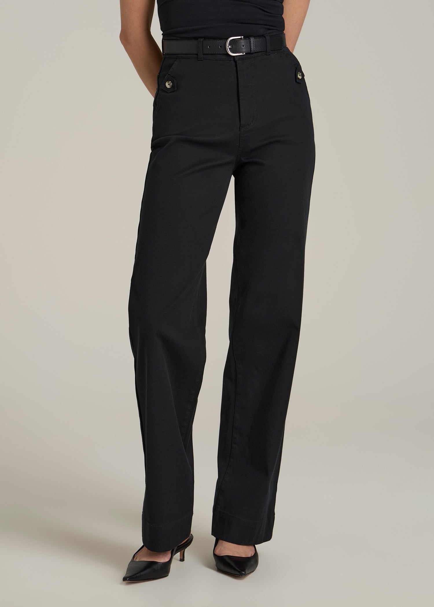 Stretched Wide Leg Trousers