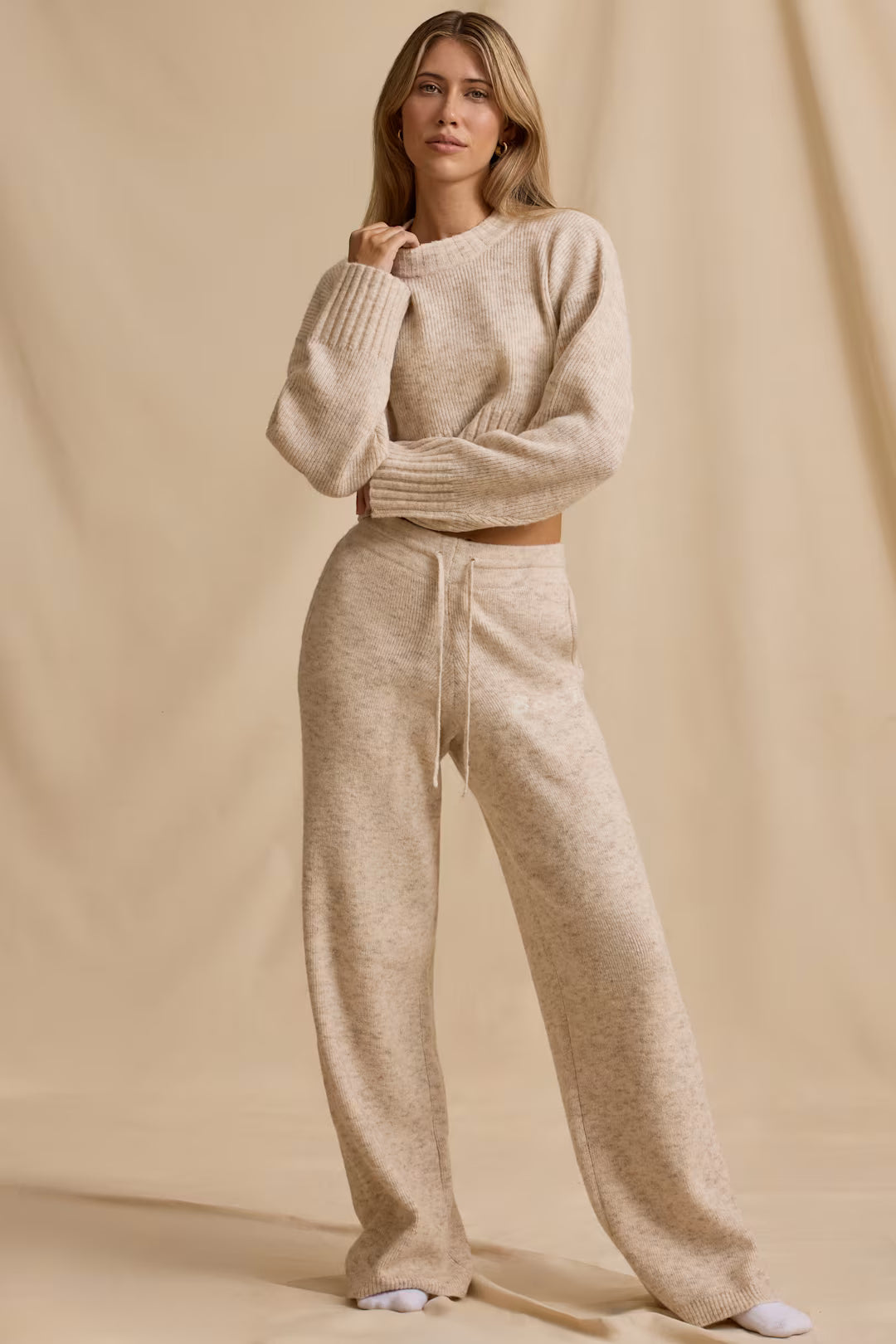 Cropped Lounge Knit Set