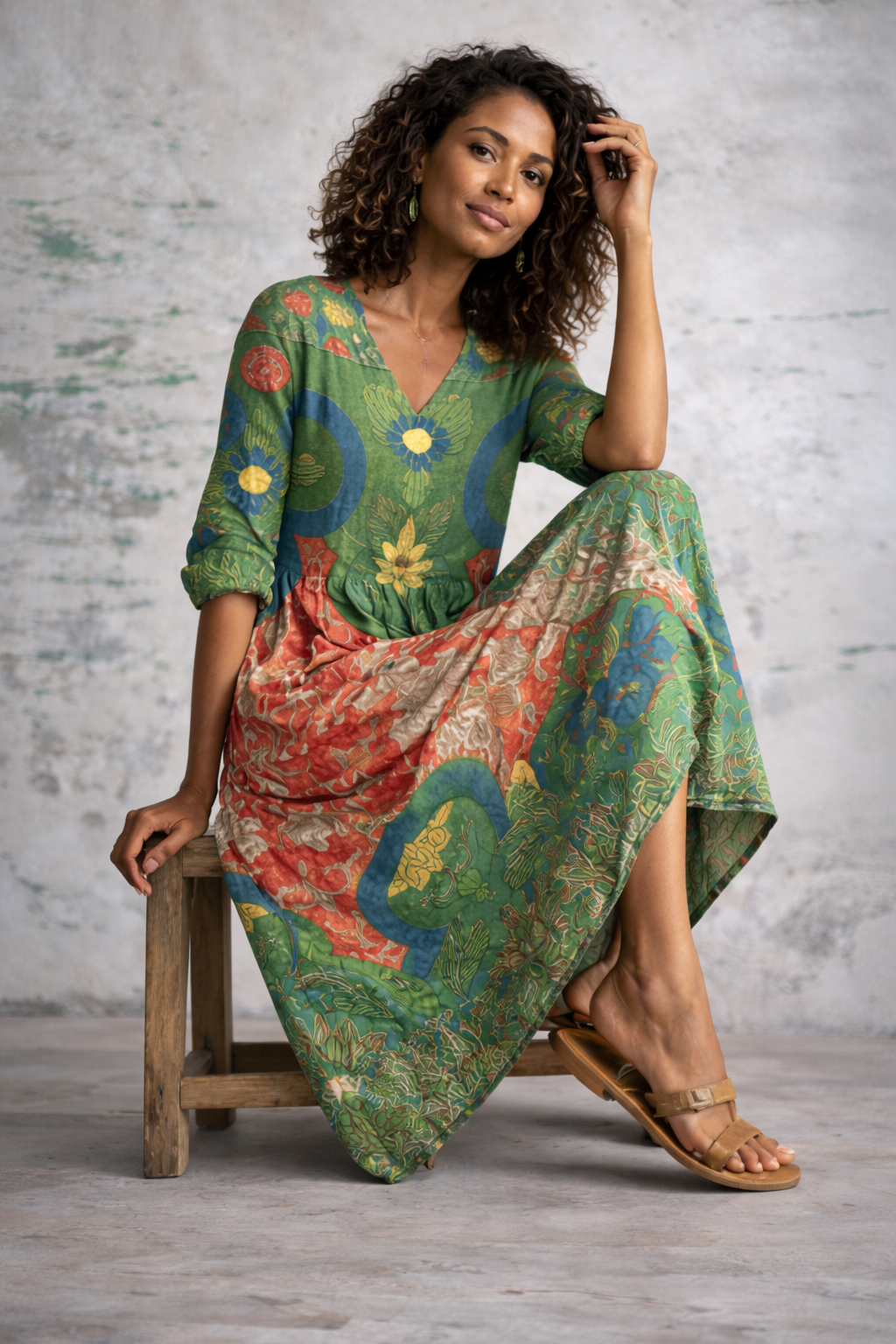 Vintage Floral Maxi Dress