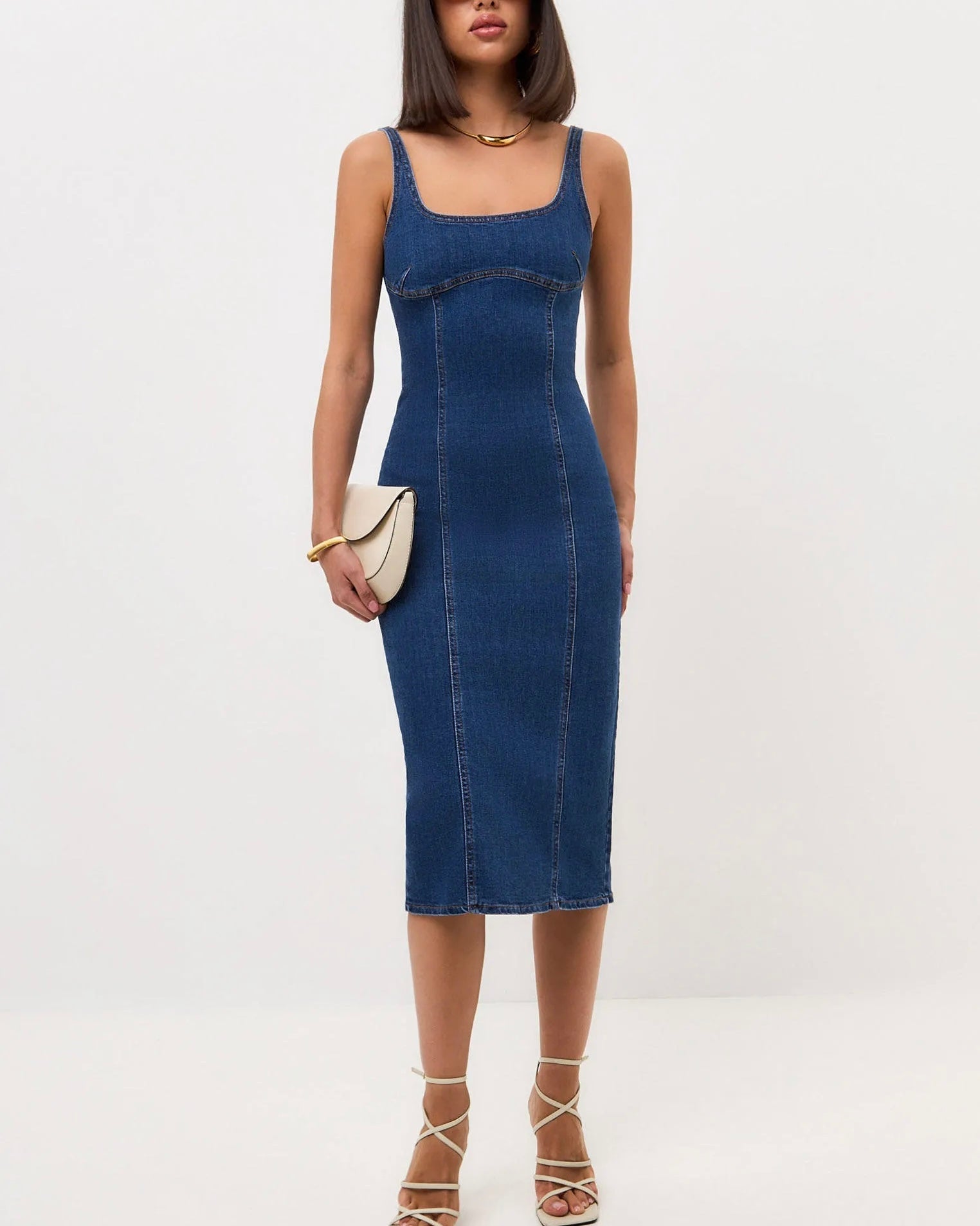 Midnight Denim Midi Dress