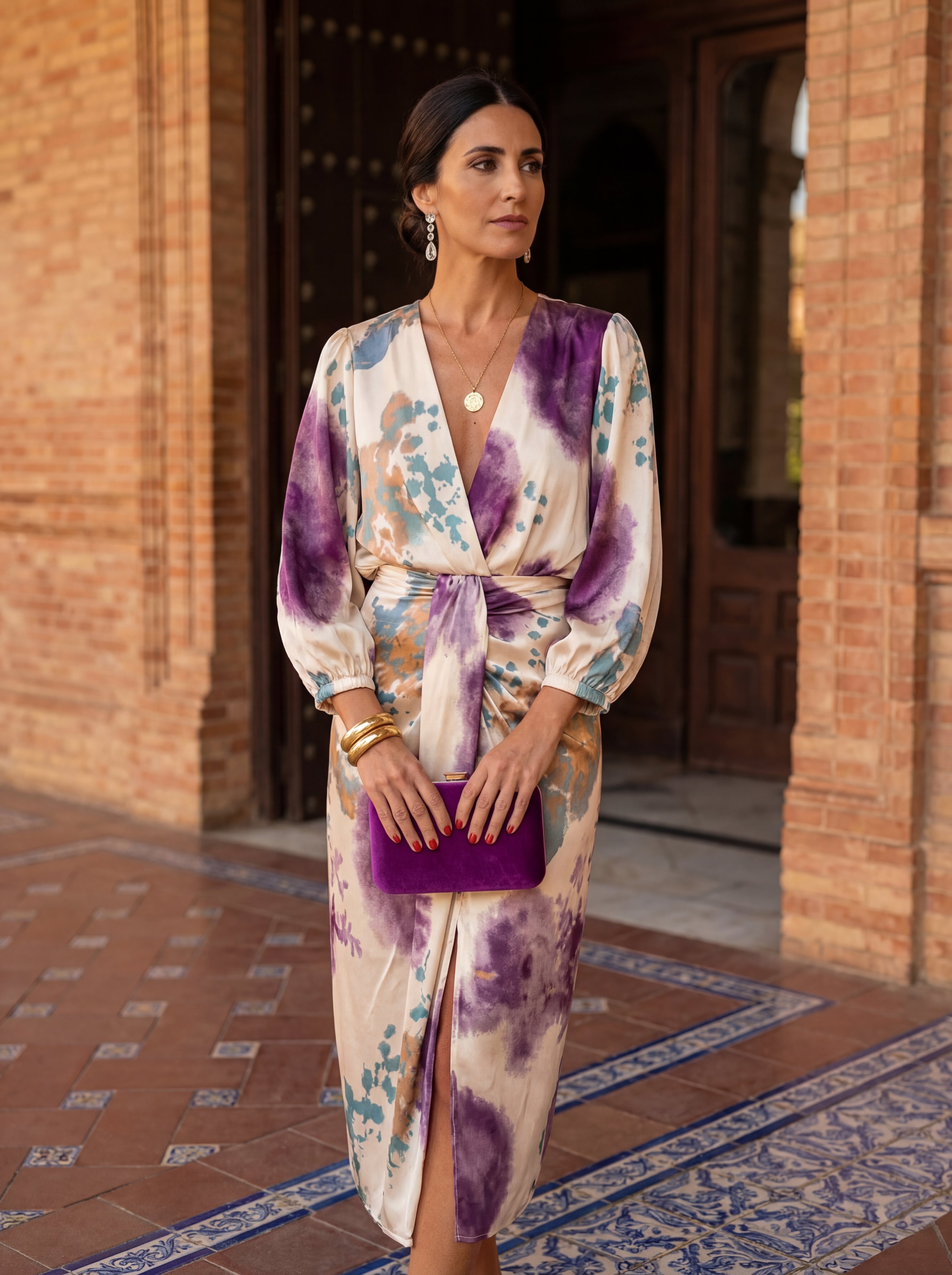 Abito elegante con scollo a V di Valeria